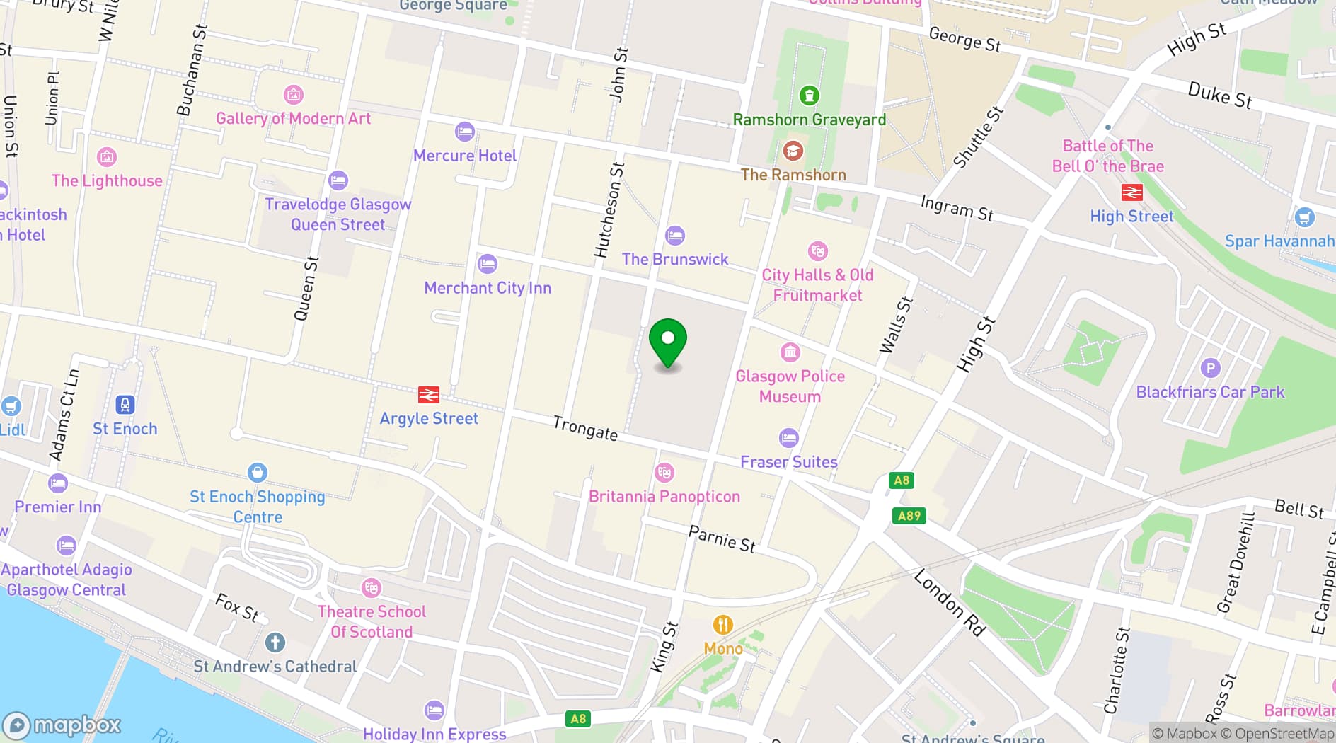 Map showing The Social Hub
