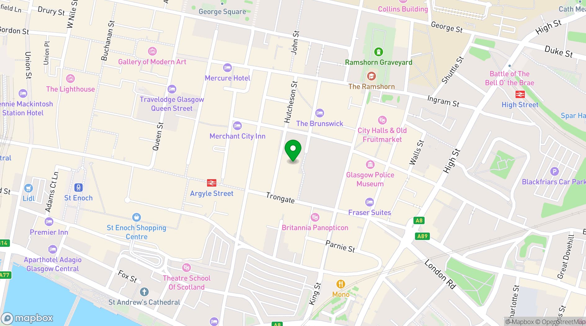 Map showing The Social Hub