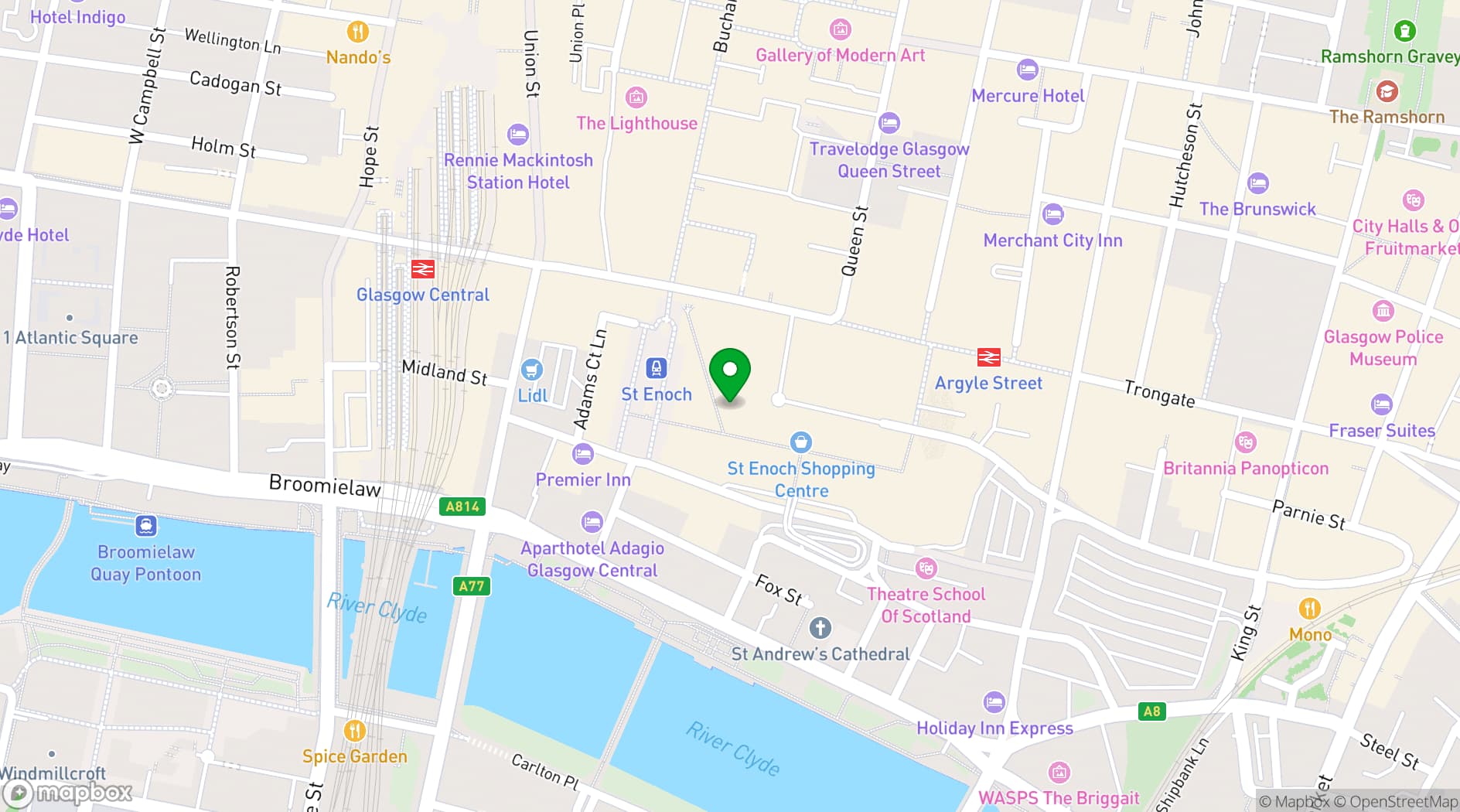 Map showing Vue Glasgow - St Enoch