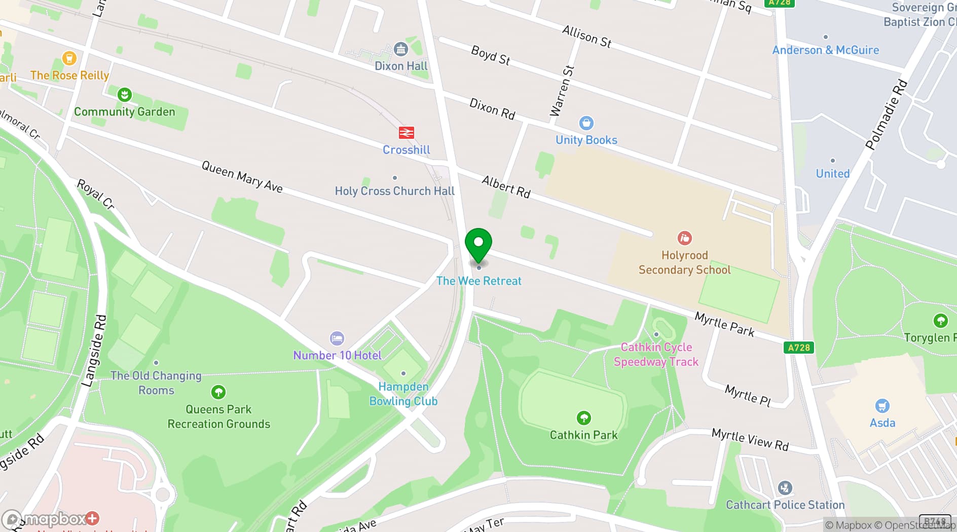 Map showing The Wee Retreat