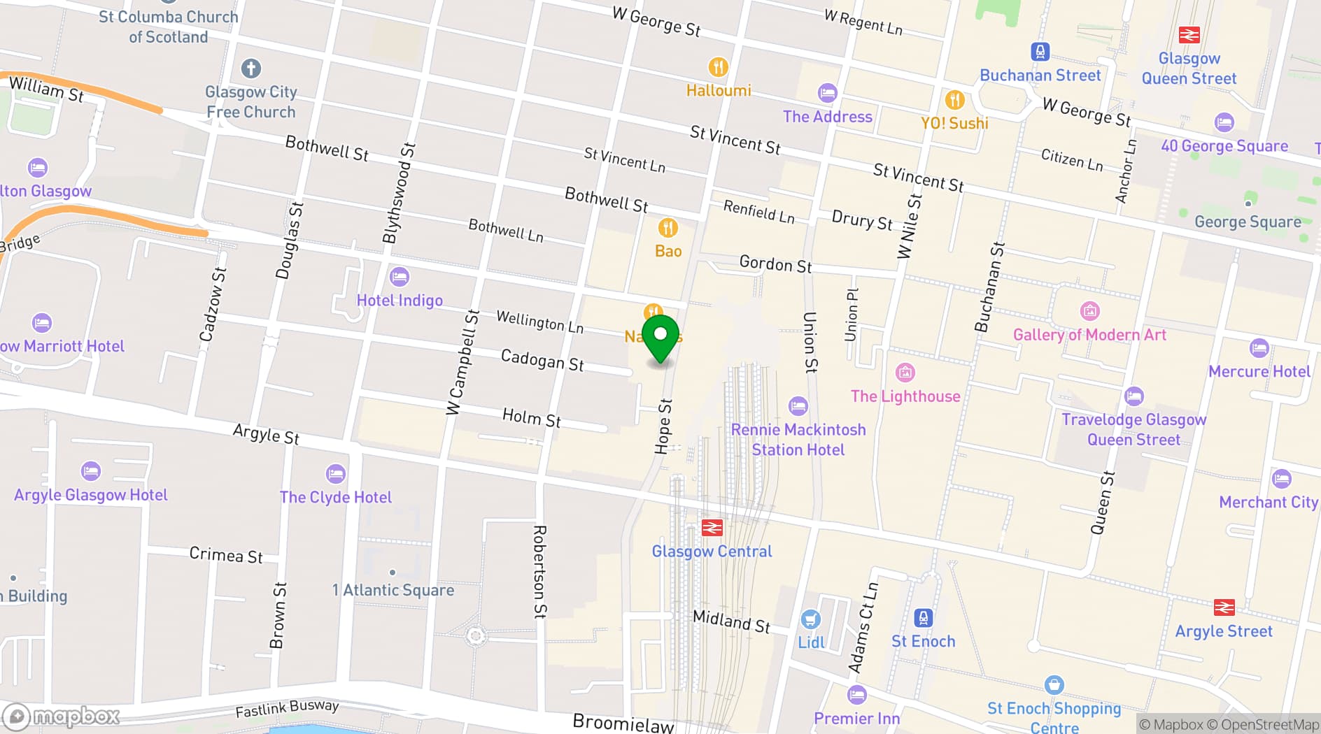 Map showing thestudio Glasgow