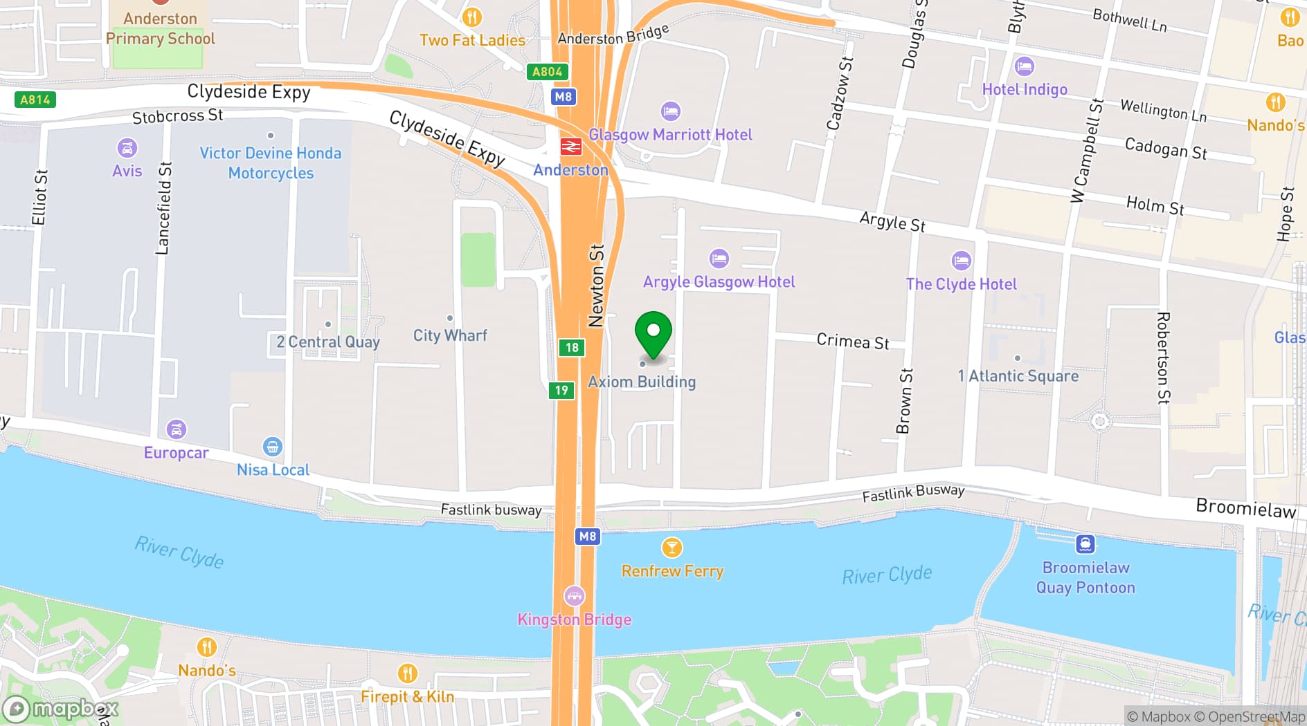 Map showing Box Hub