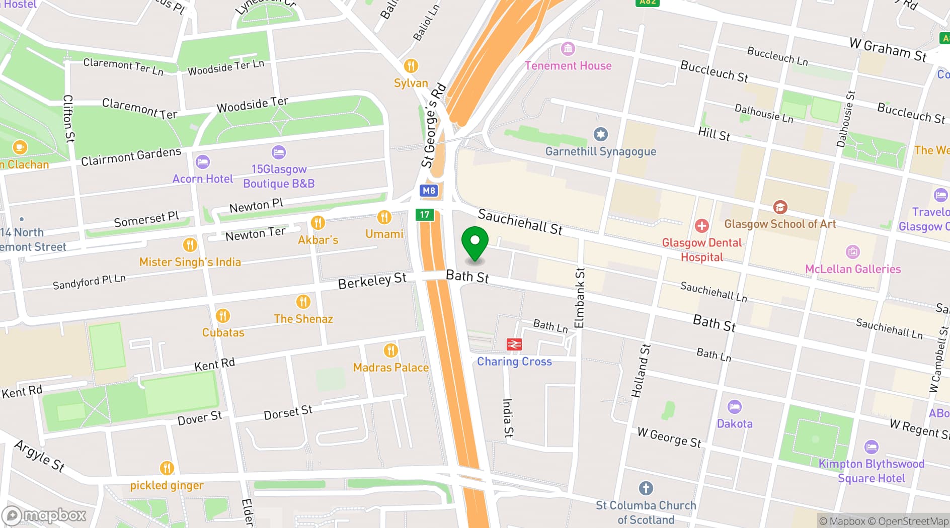 Map showing Spaces, Charing Cross