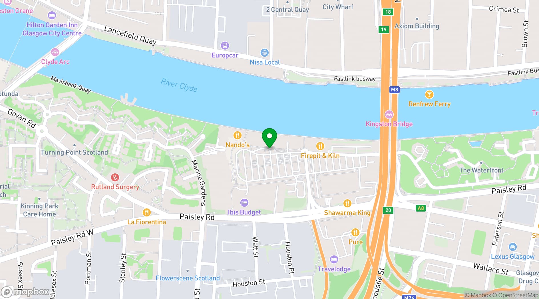 Map showing Alea Glasgow