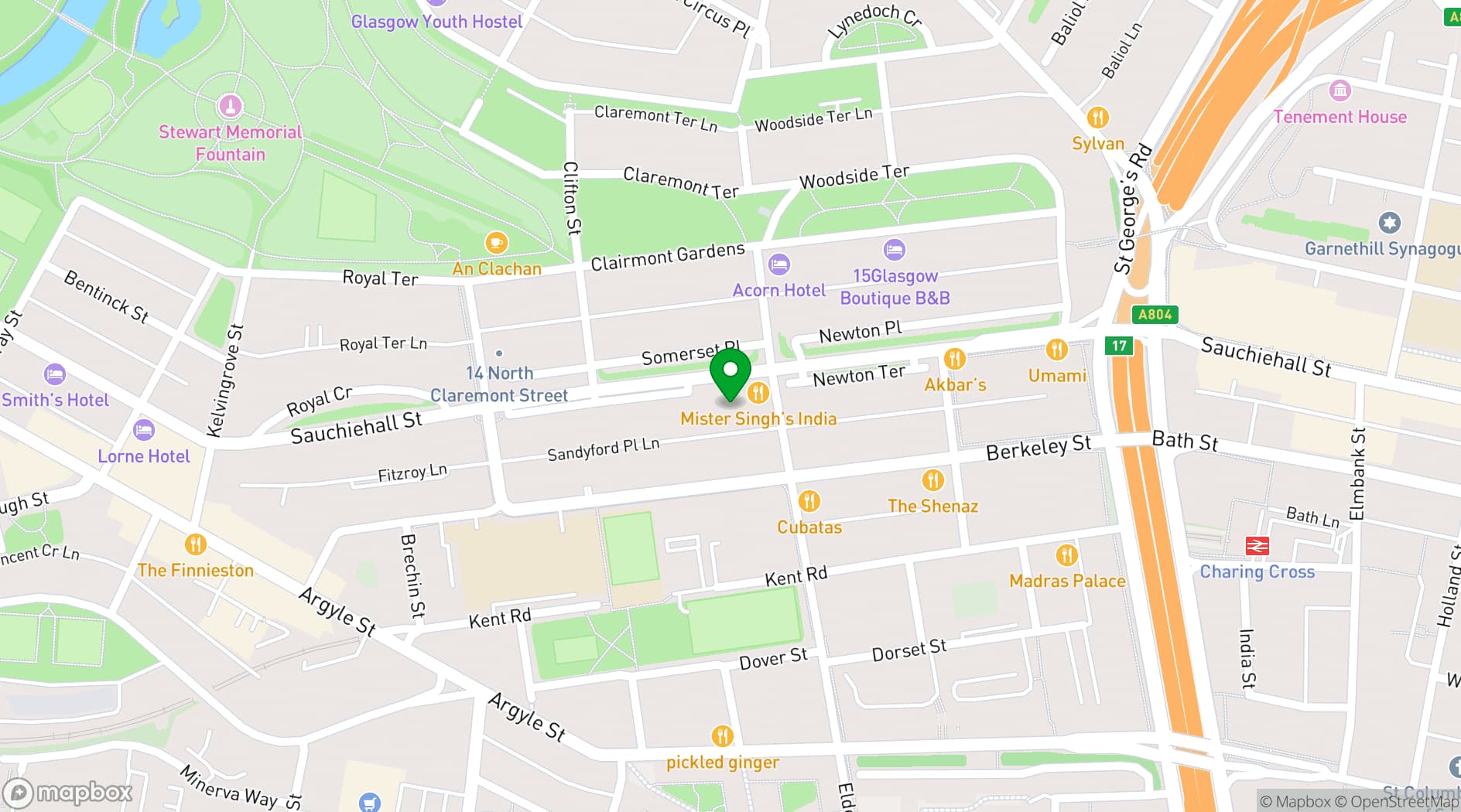 Map showing Gael & Grain