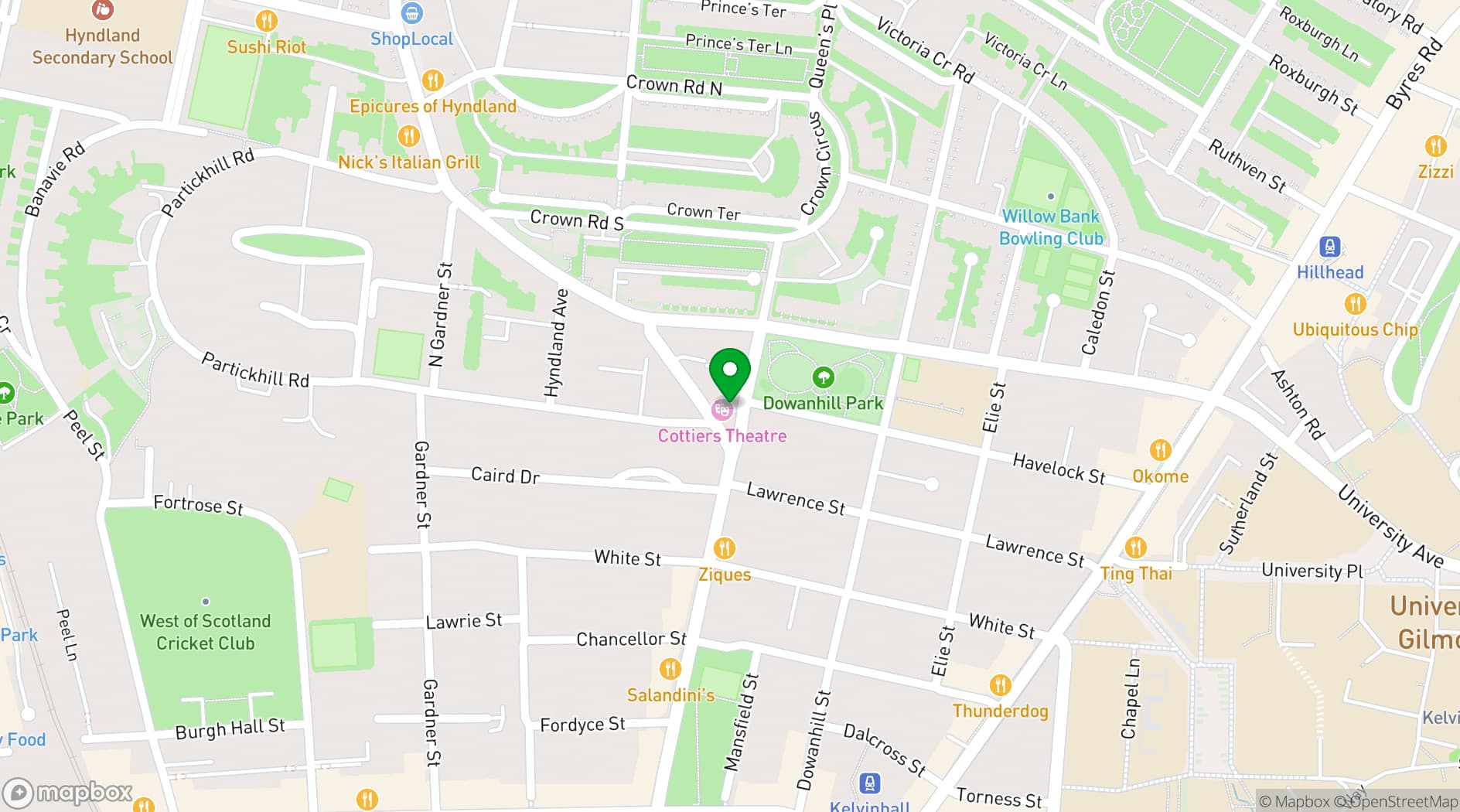 Map showing Cottiers