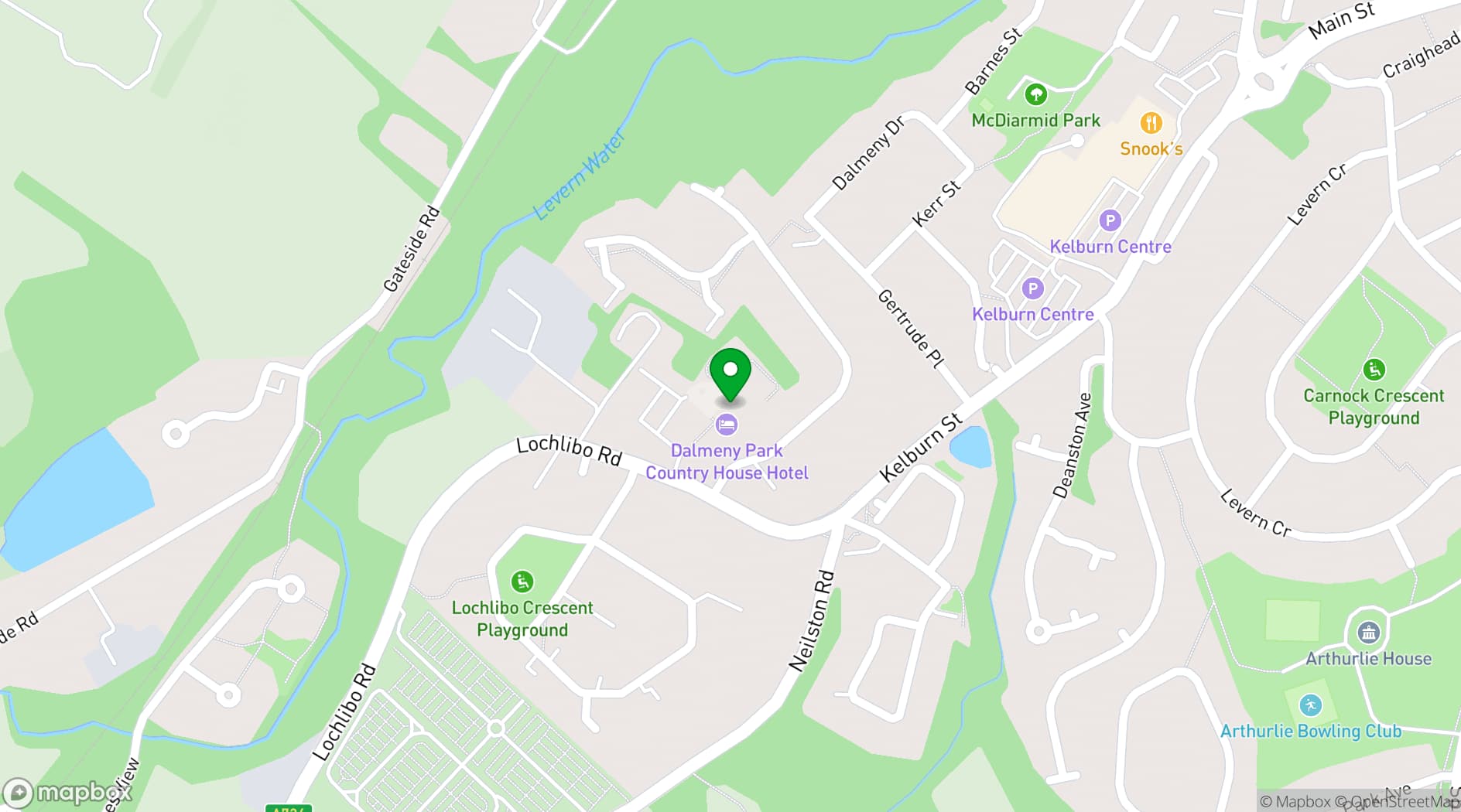 Map showing Dalmeny Park House Hotel