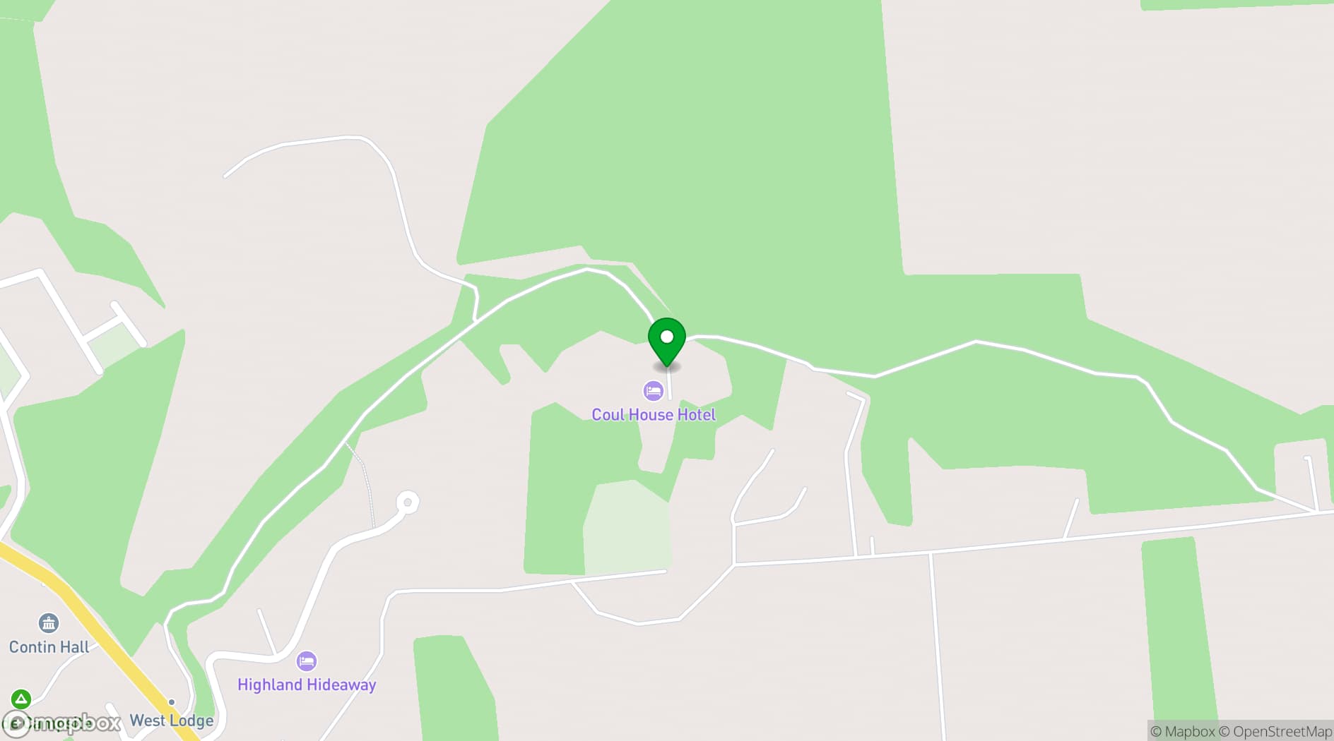 Map showing Coul House Hotel
