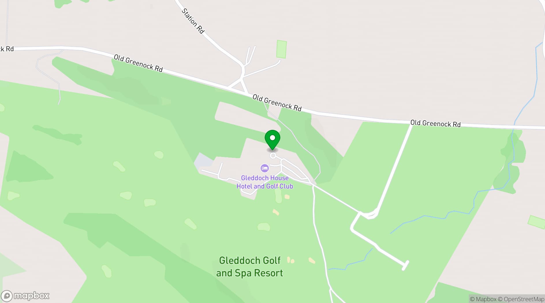 Map showing Gleddoch Hotel, Spa & Golf