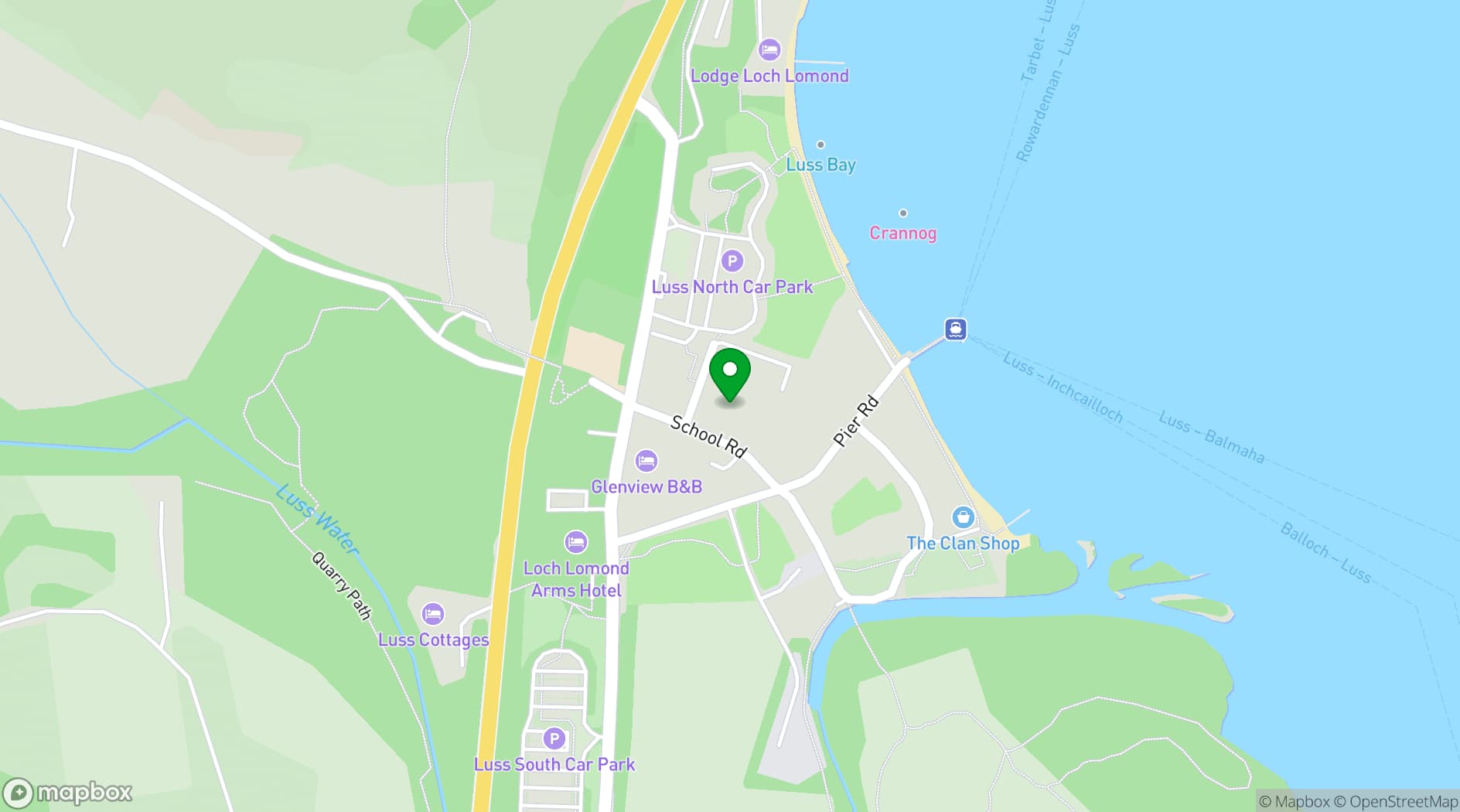 Map showing The Lodge on Loch Lomond