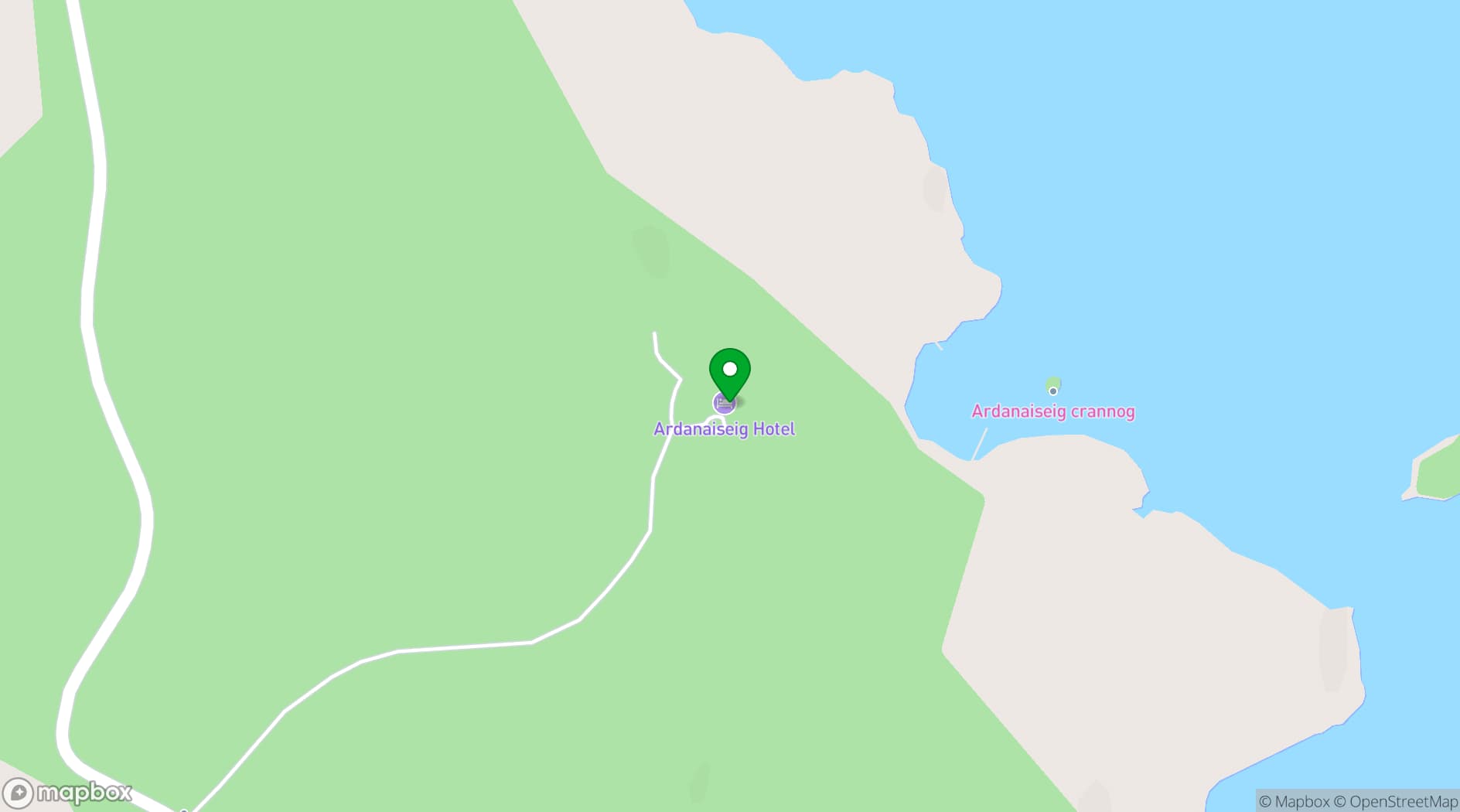 Map showing Ardanaiseig Hotel