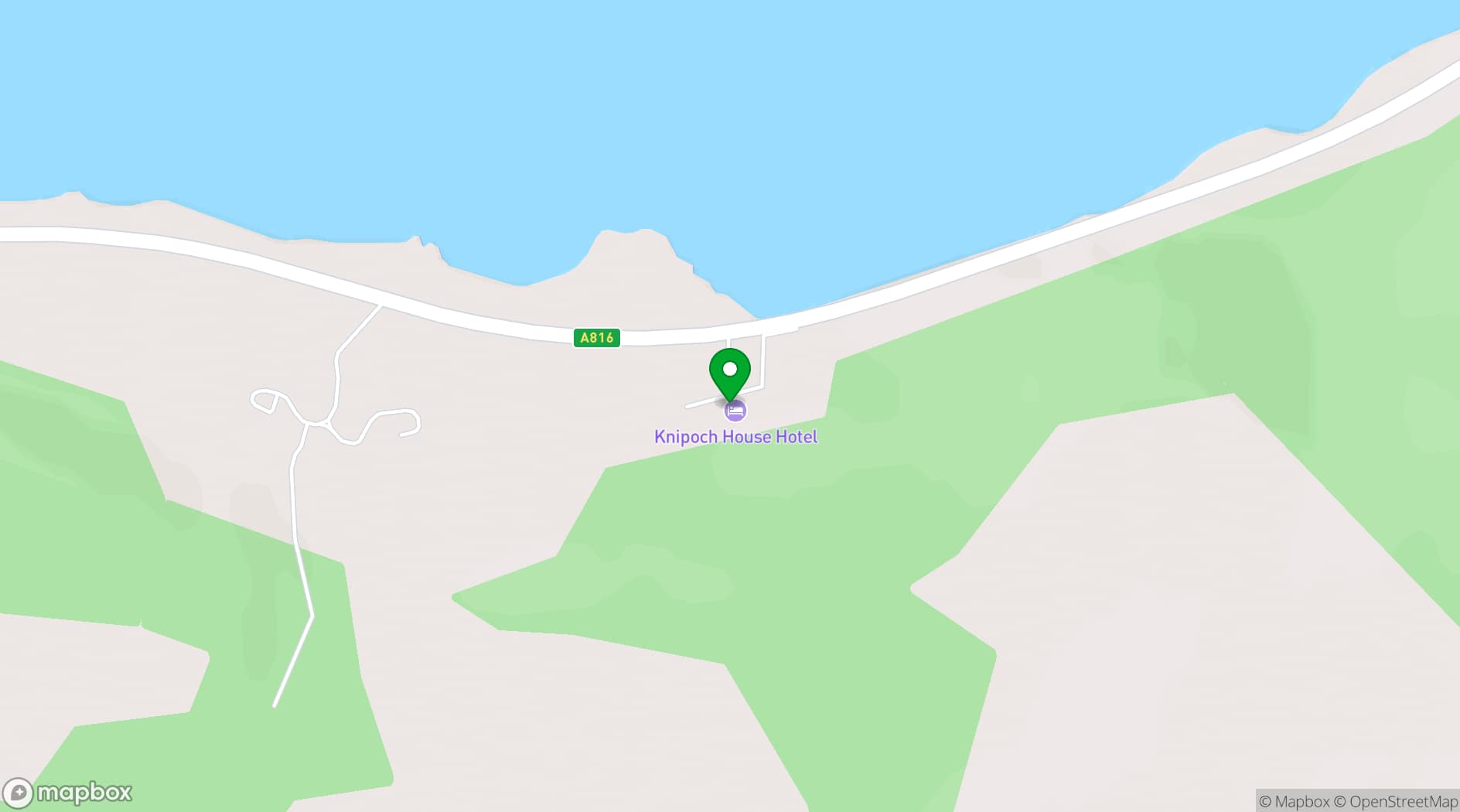 Map showing Knipoch House Hotel