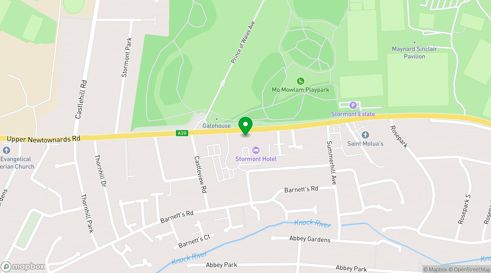 Map showing Stormont Hotel Belfast