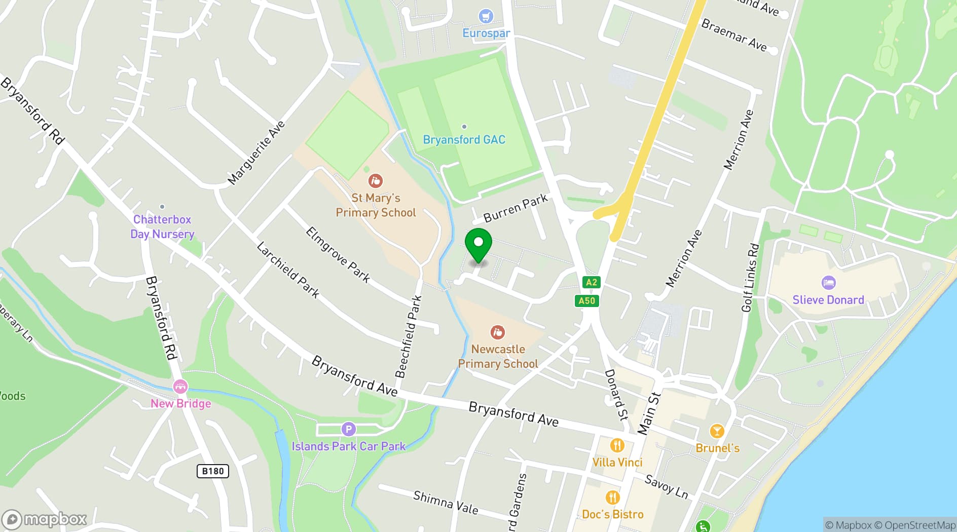 Map showing The Catalyst Newcastle