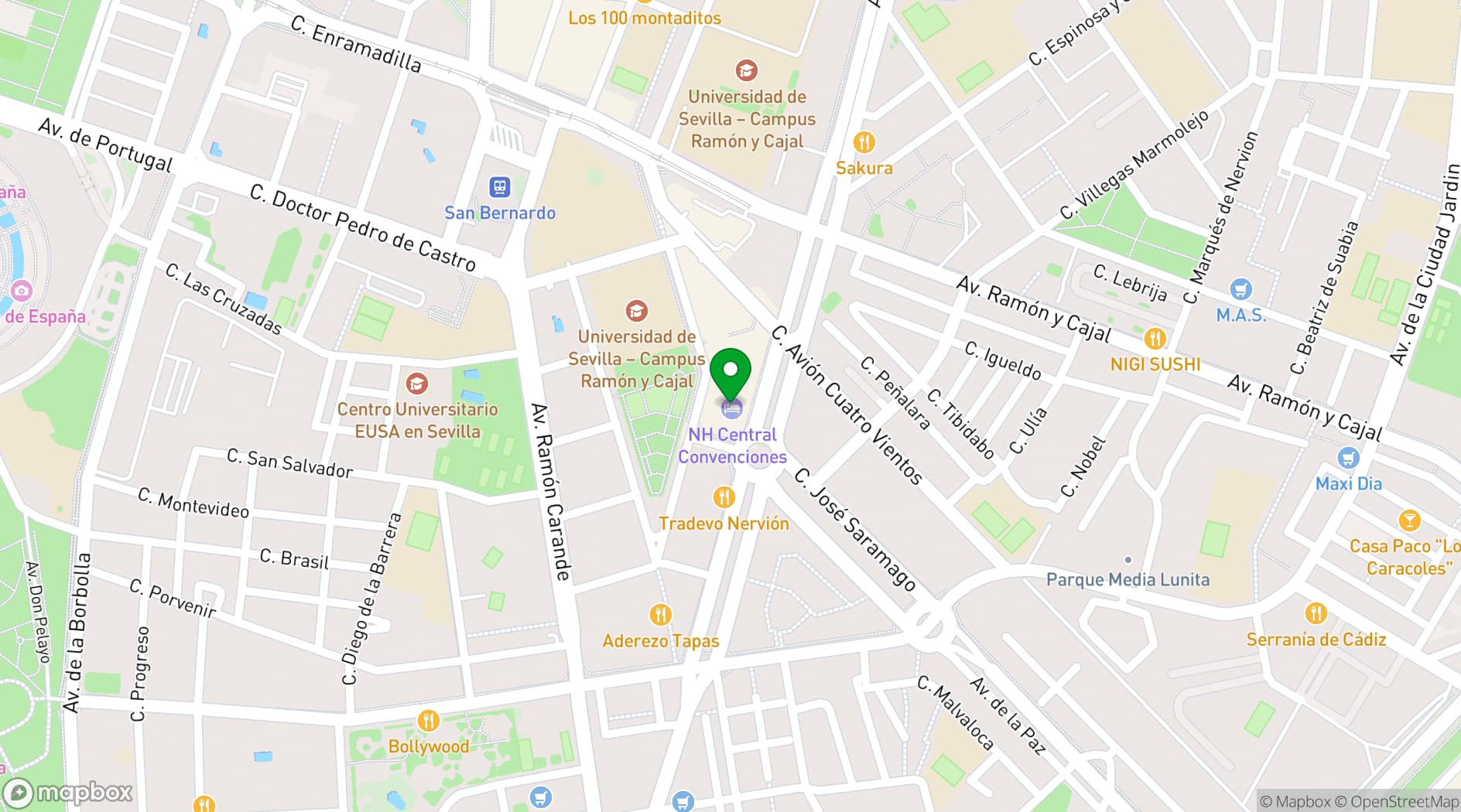 Map showing NH Collection Sevilla