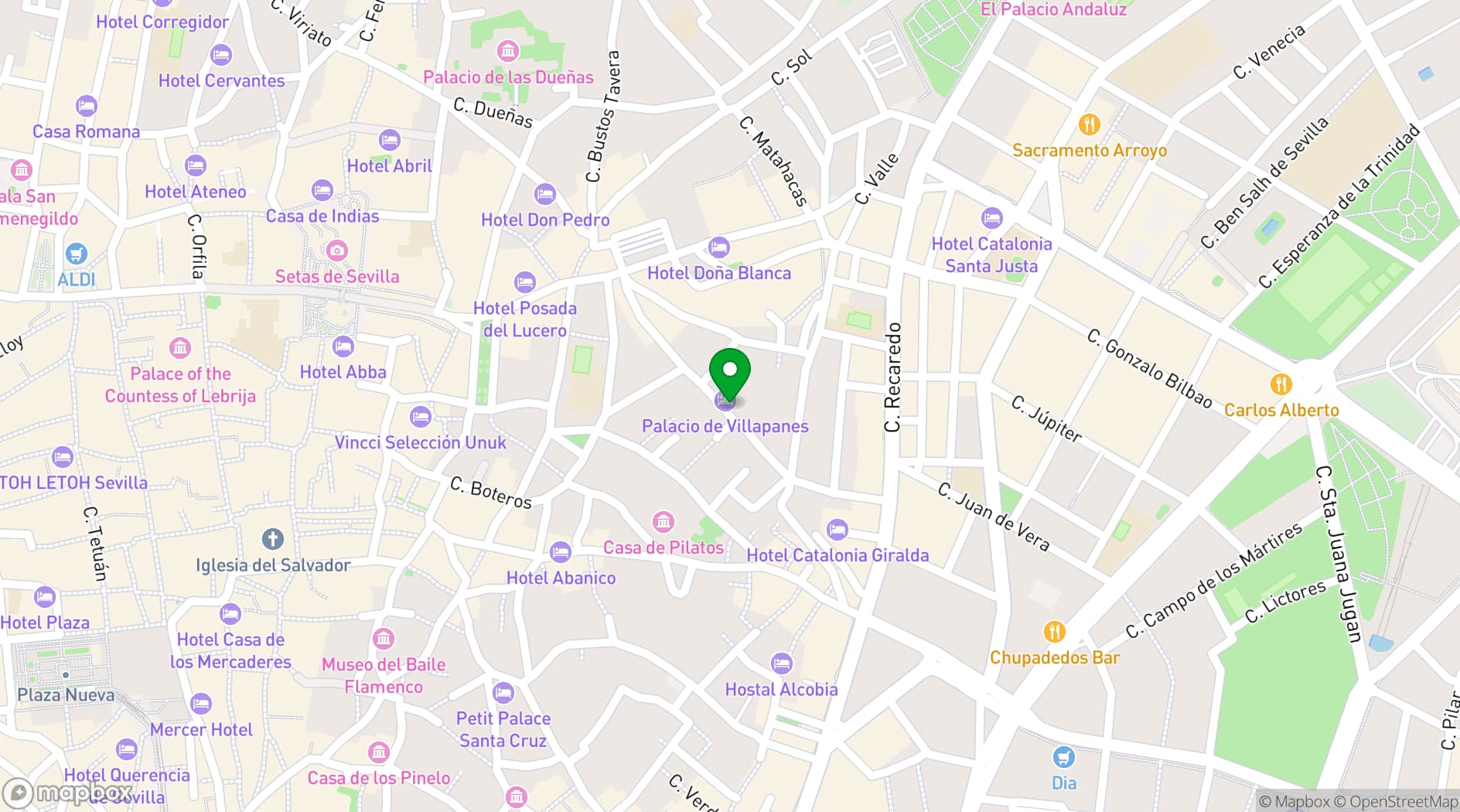 Map showing CoolRooms Palacio Villapanés