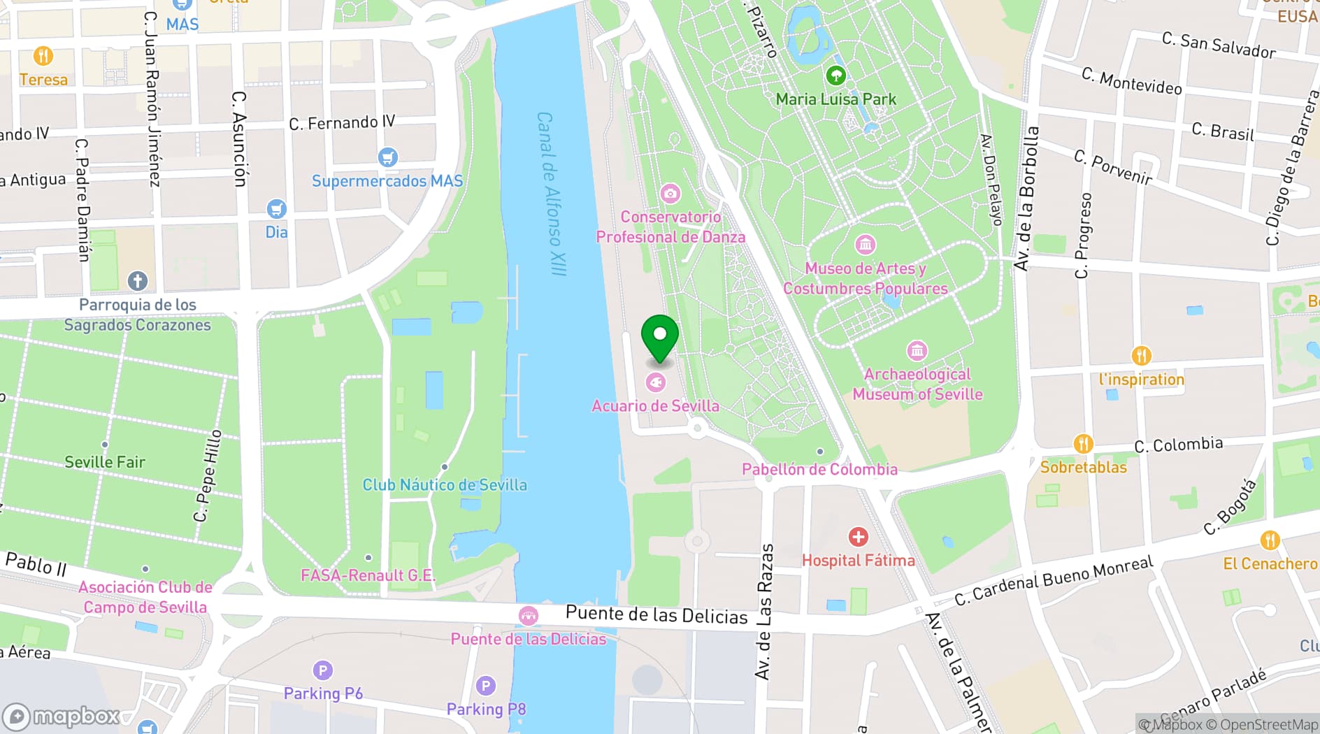 Map showing Muelle 21 Restaurante