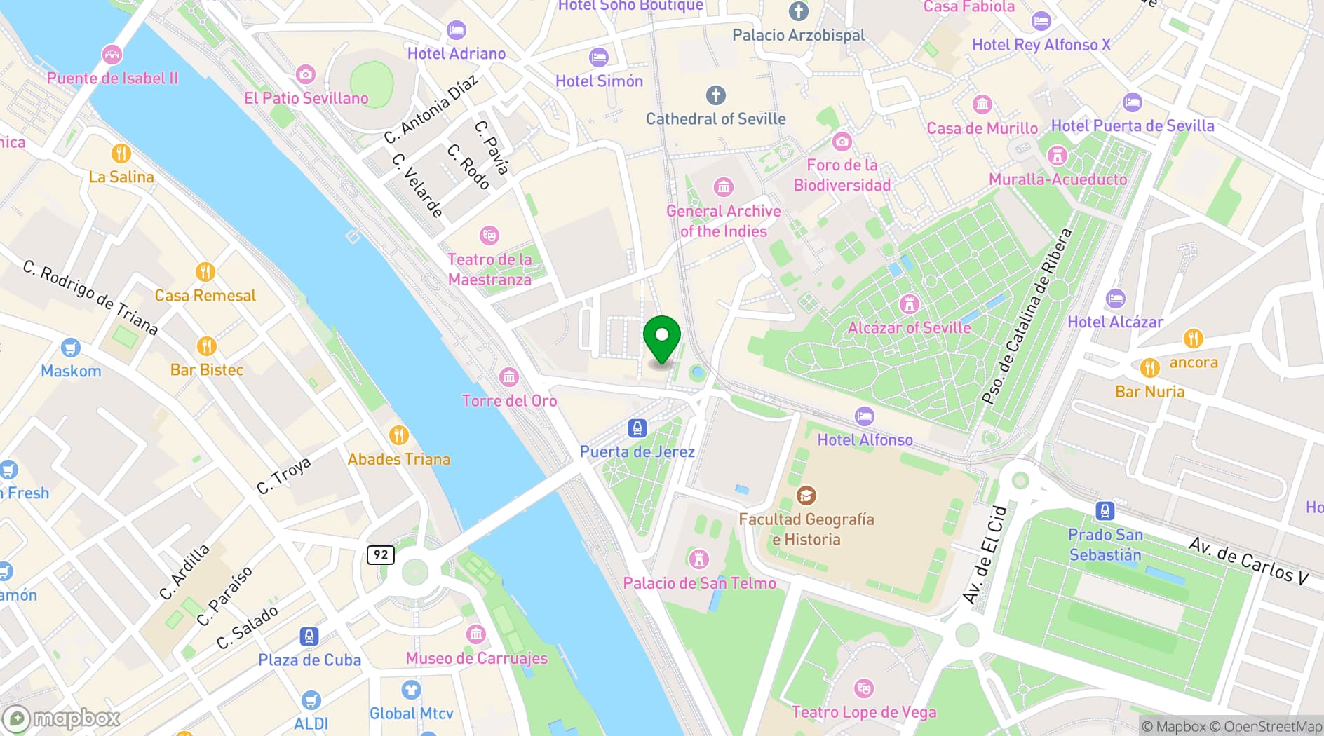Map showing Casa Guardiola