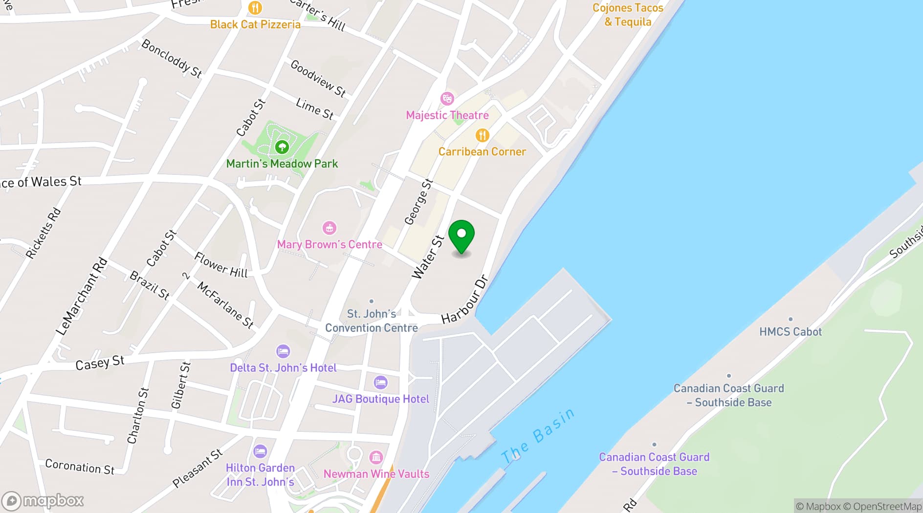 Map showing St. John's Fish Exchange