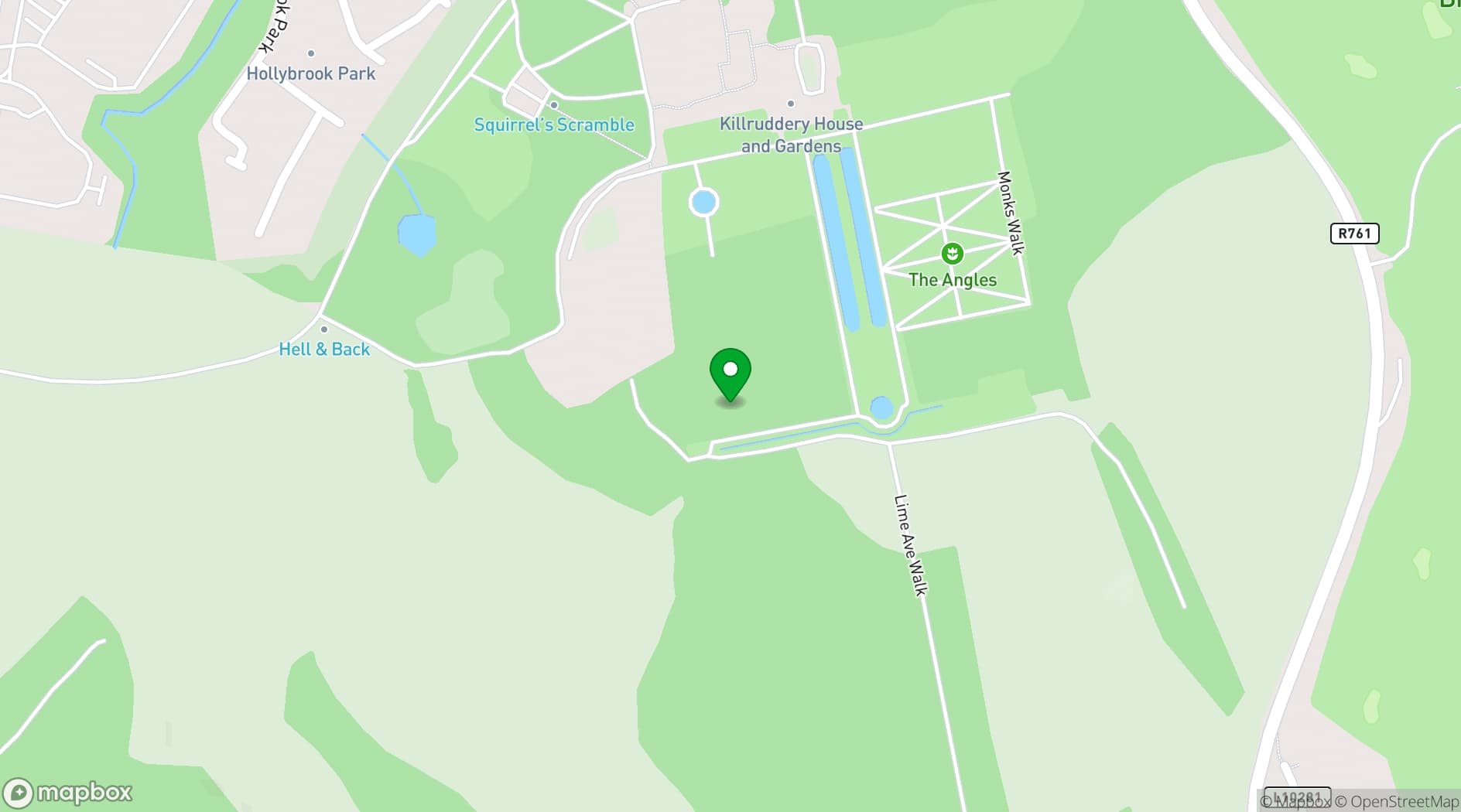 Map showing Killruddery House