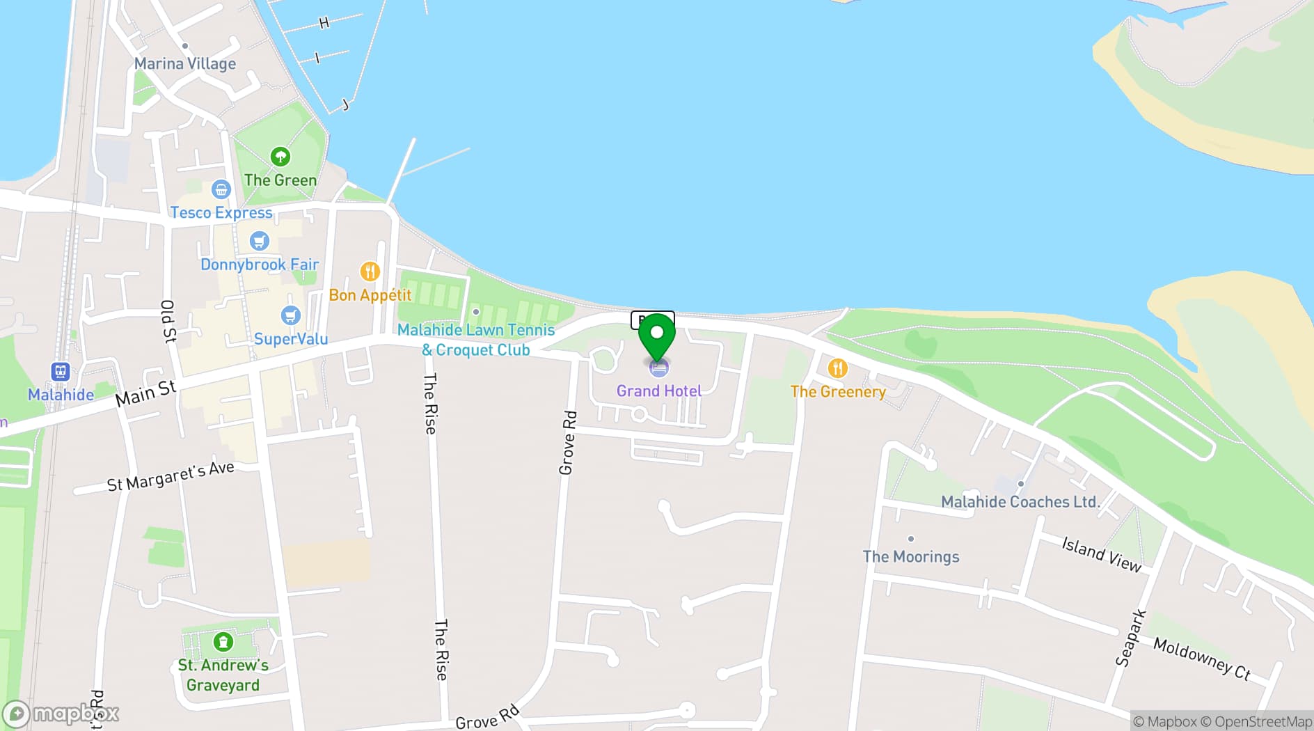 Map showing Grand Hotel