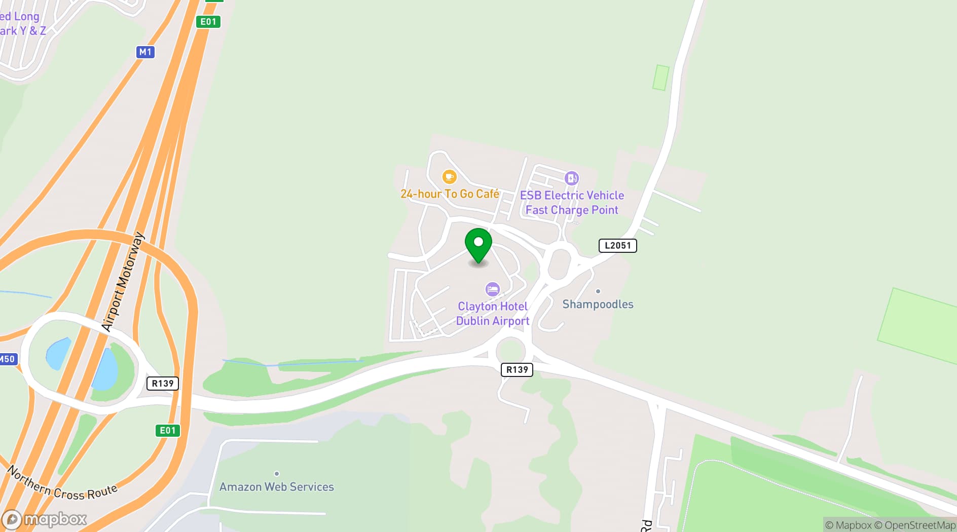 Map showing Clayton Hotel Dublin Airport