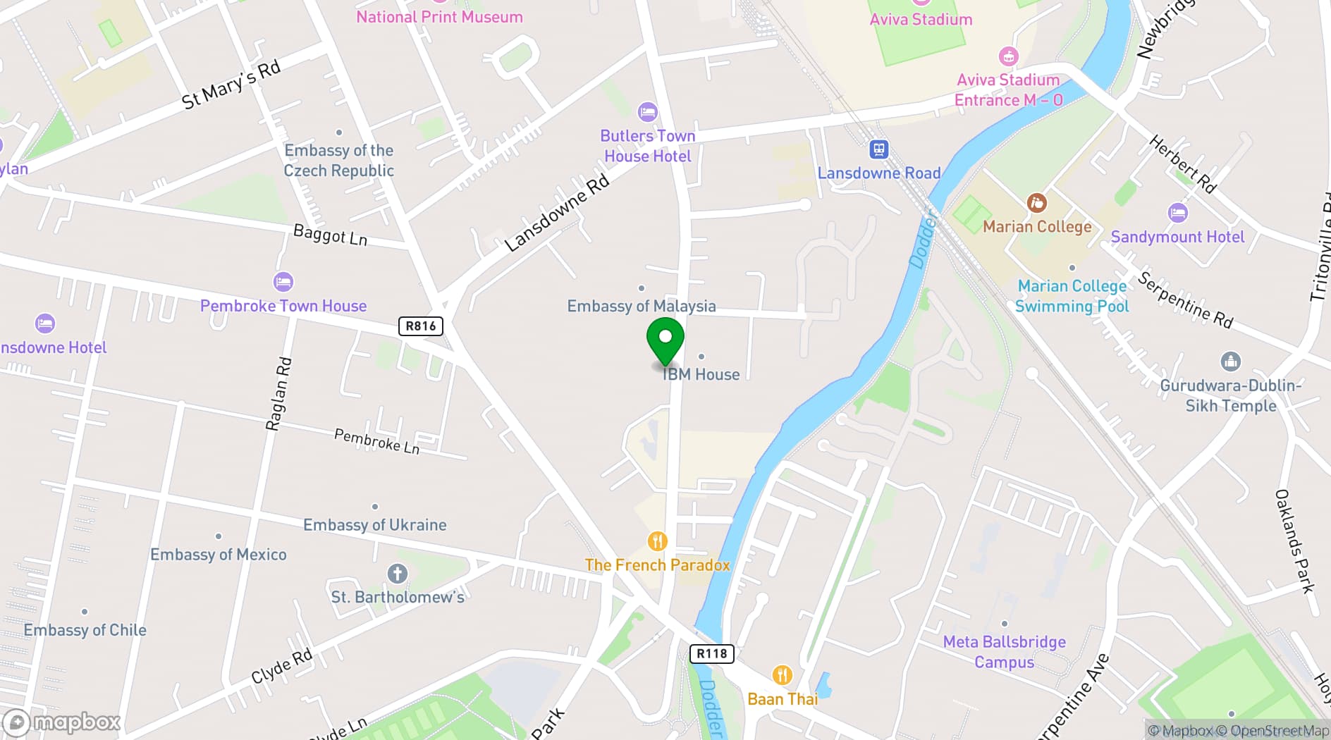 Map showing ONE Sky Garden