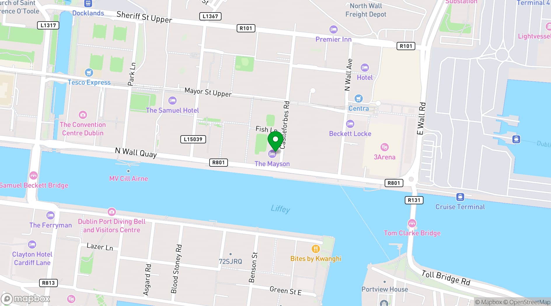 Map showing The Mayson