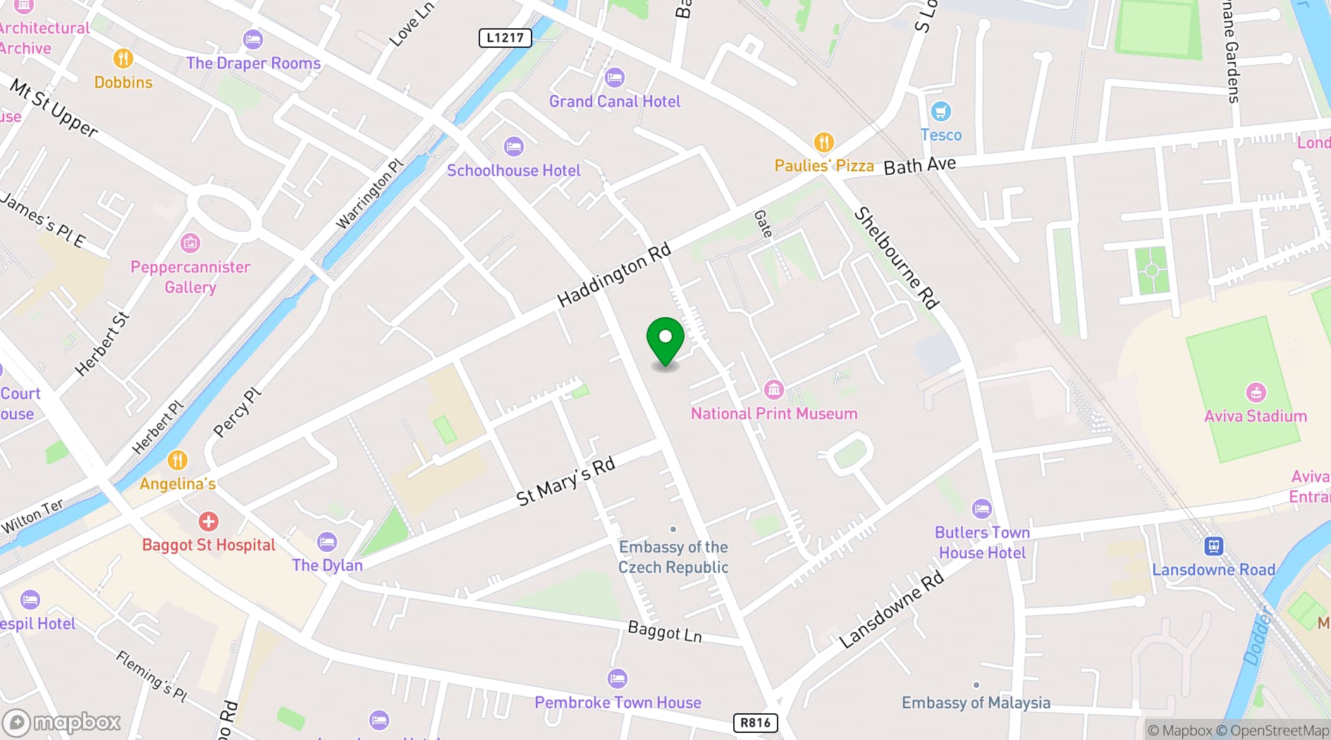 Map showing Roxford Lodge Hotel
