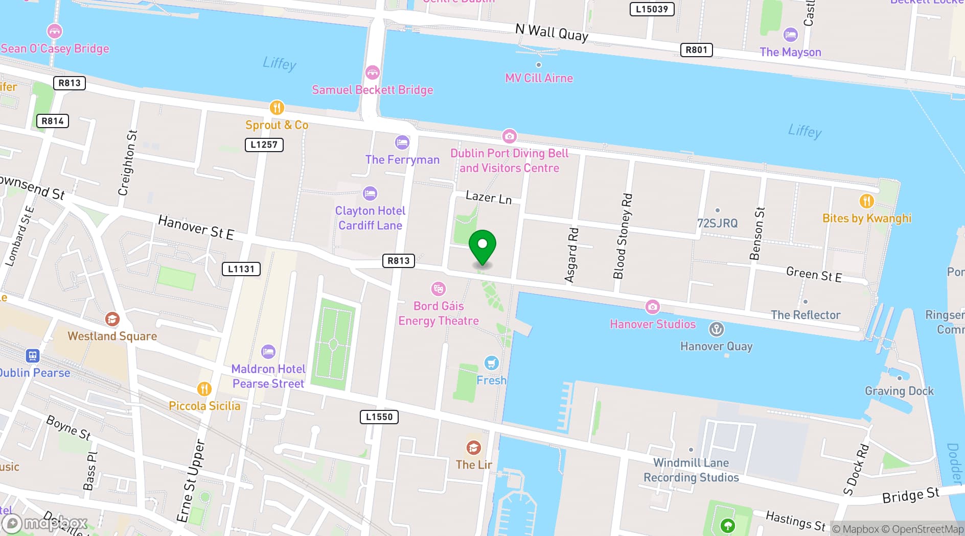 Map showing Anantara The Marker Dublin Hotel