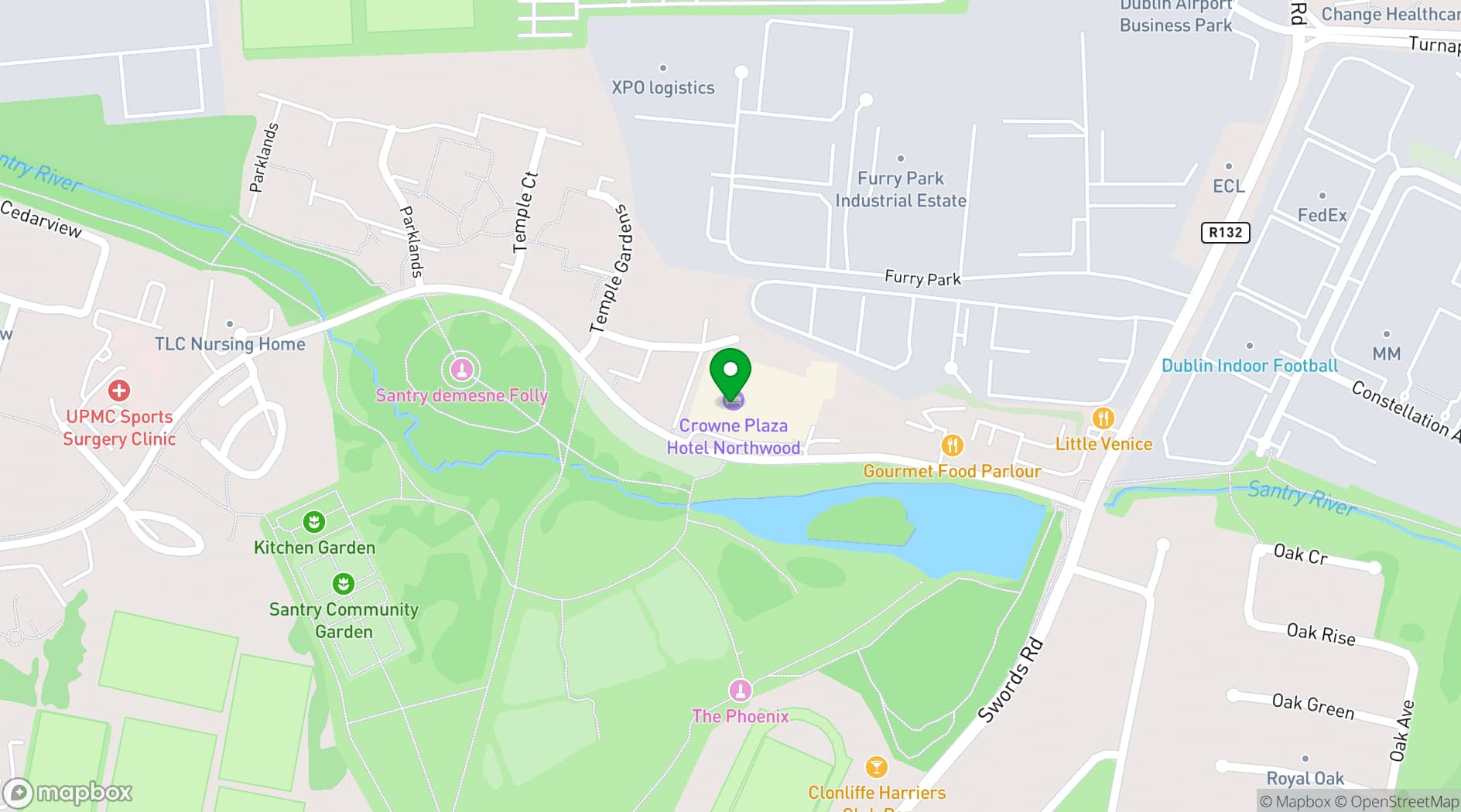 Map showing Crowne Plaza Hotels & Resorts
