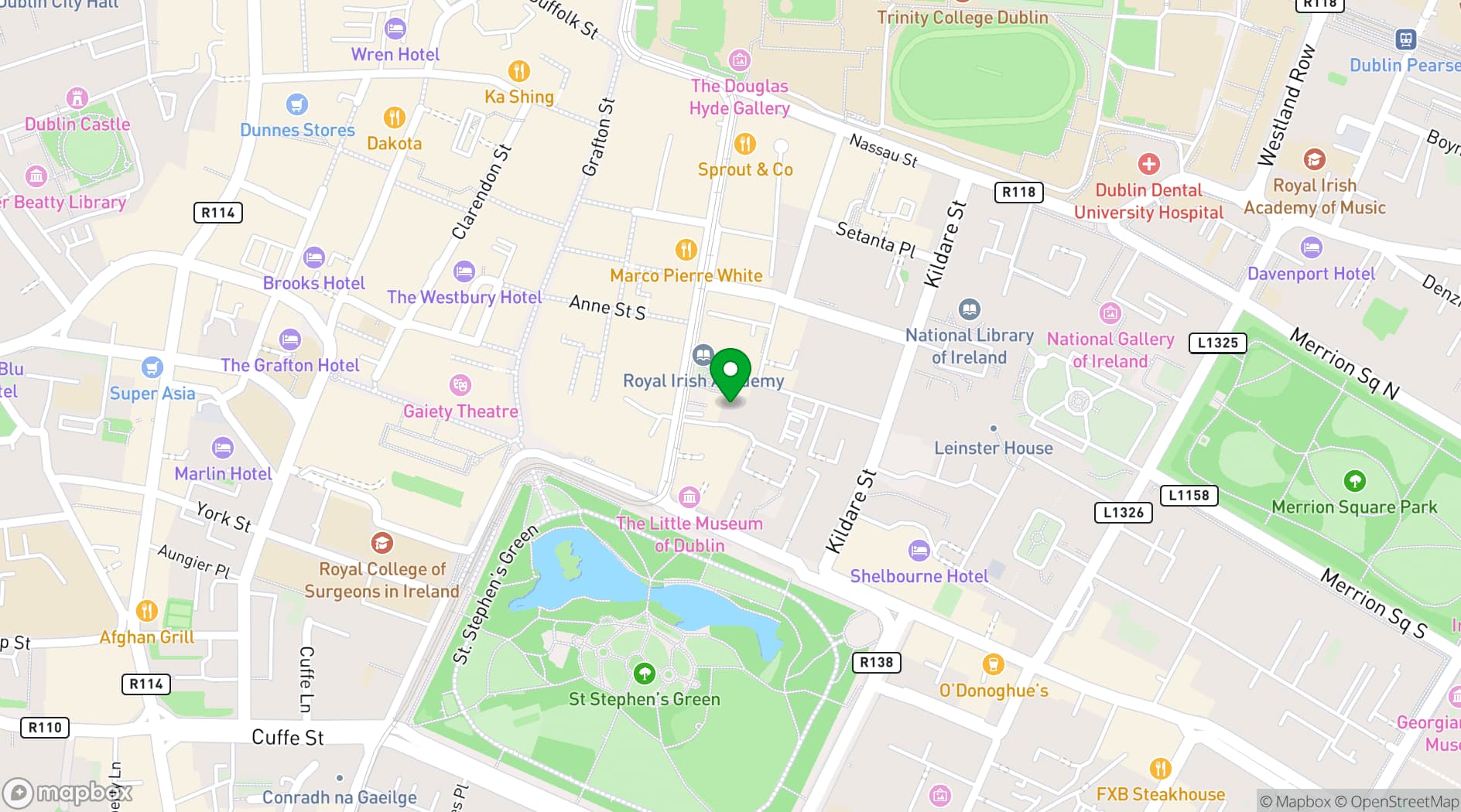 Map showing Fire Steakhouse and Bar