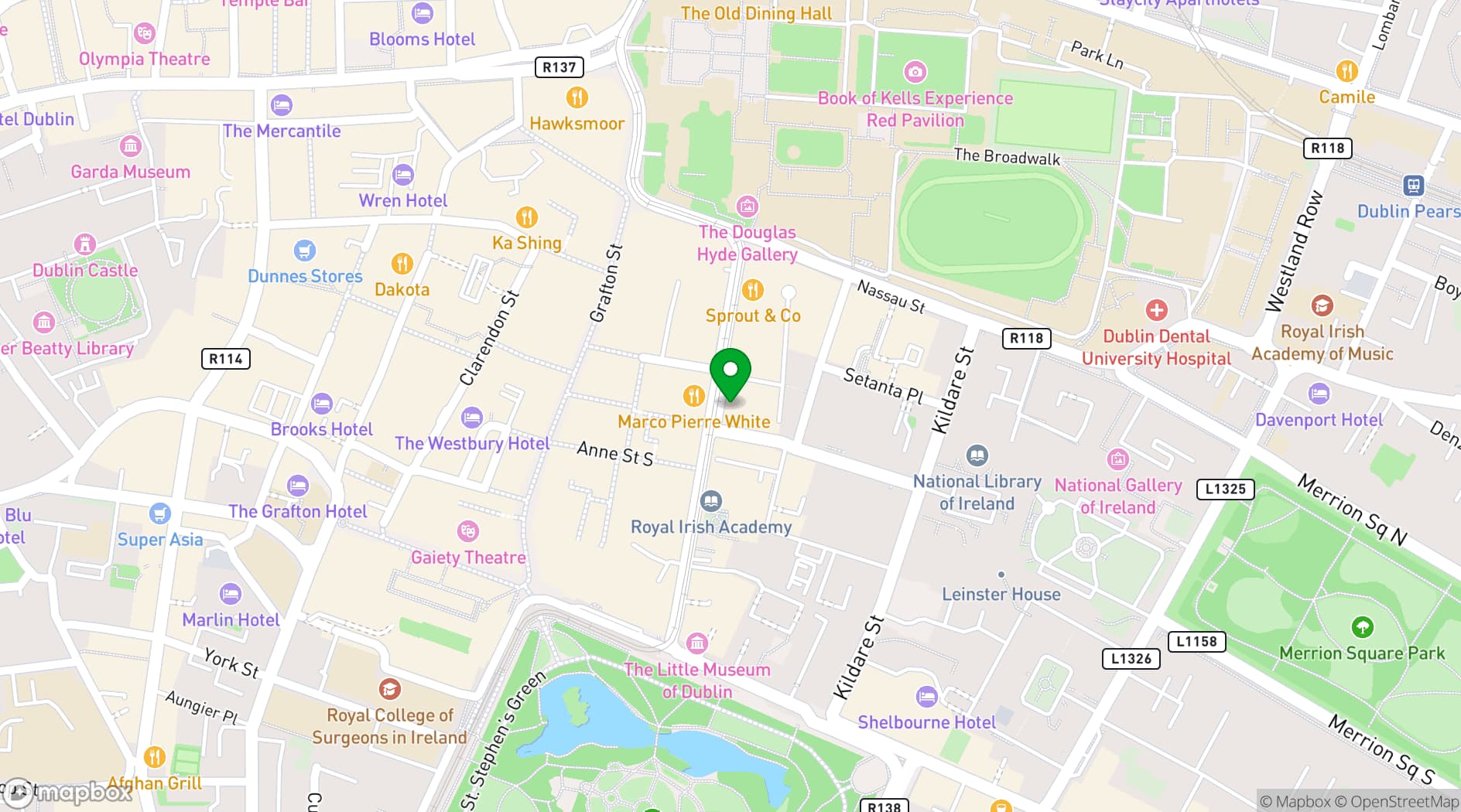Map showing The Ivy Dawson street