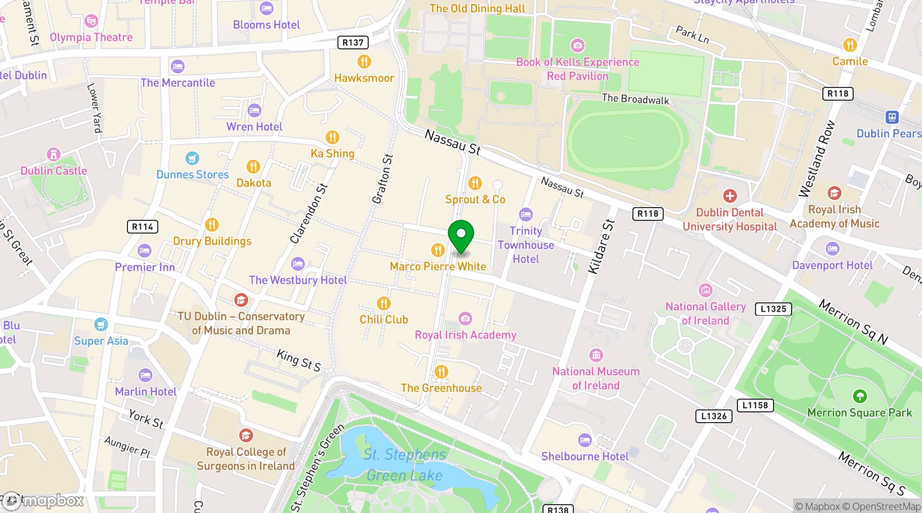 Map showing The Ivy Dawson Street