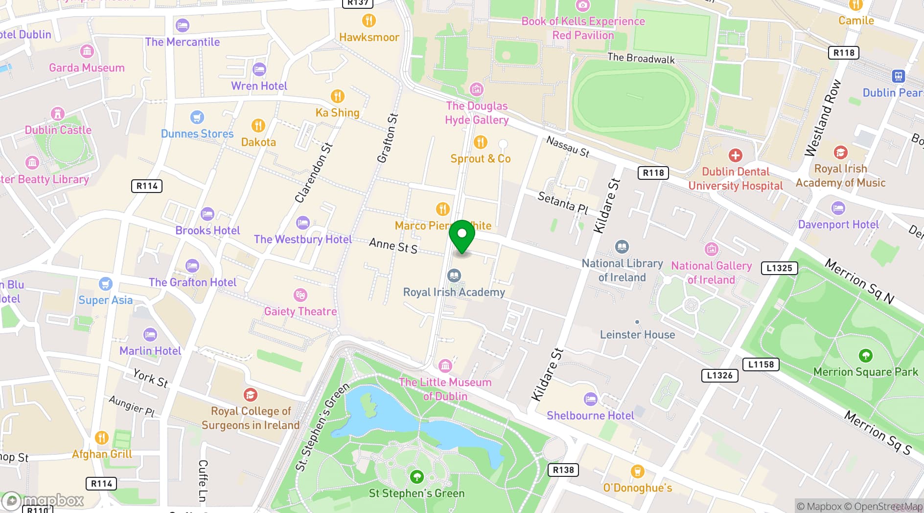 Map showing St Ann's Church