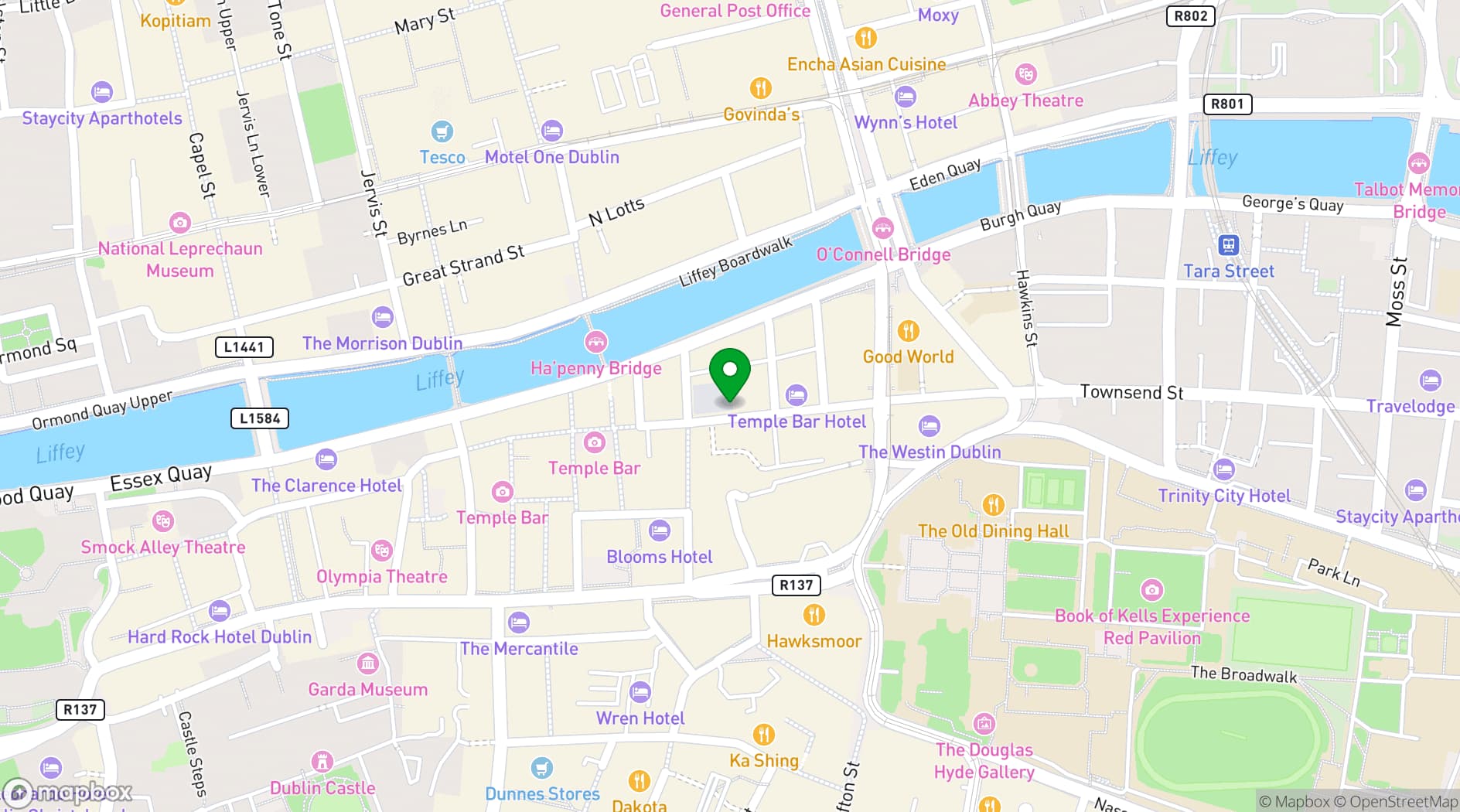 Map showing The Morgan Hotel