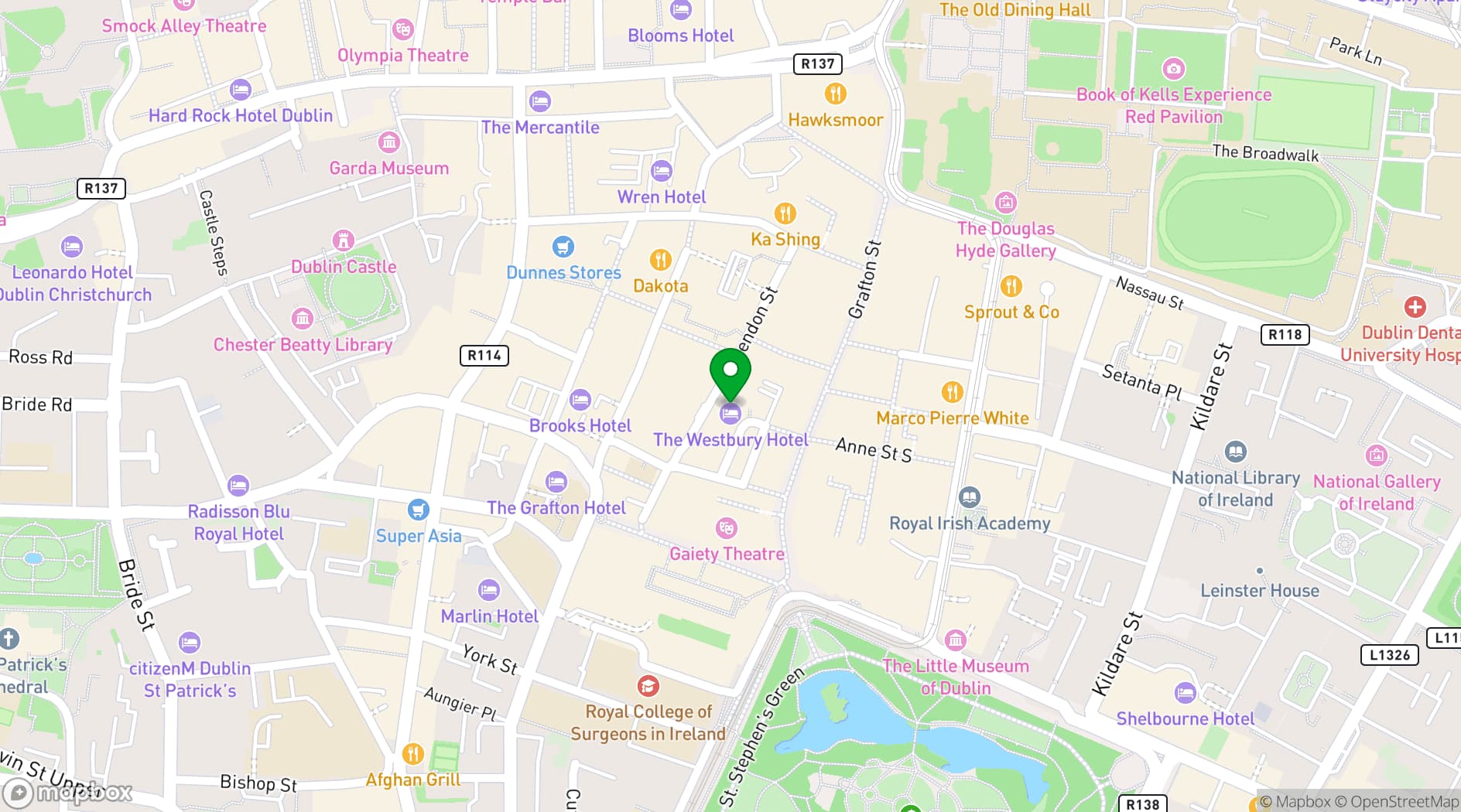 Map showing Balfes Bar & Brasserie