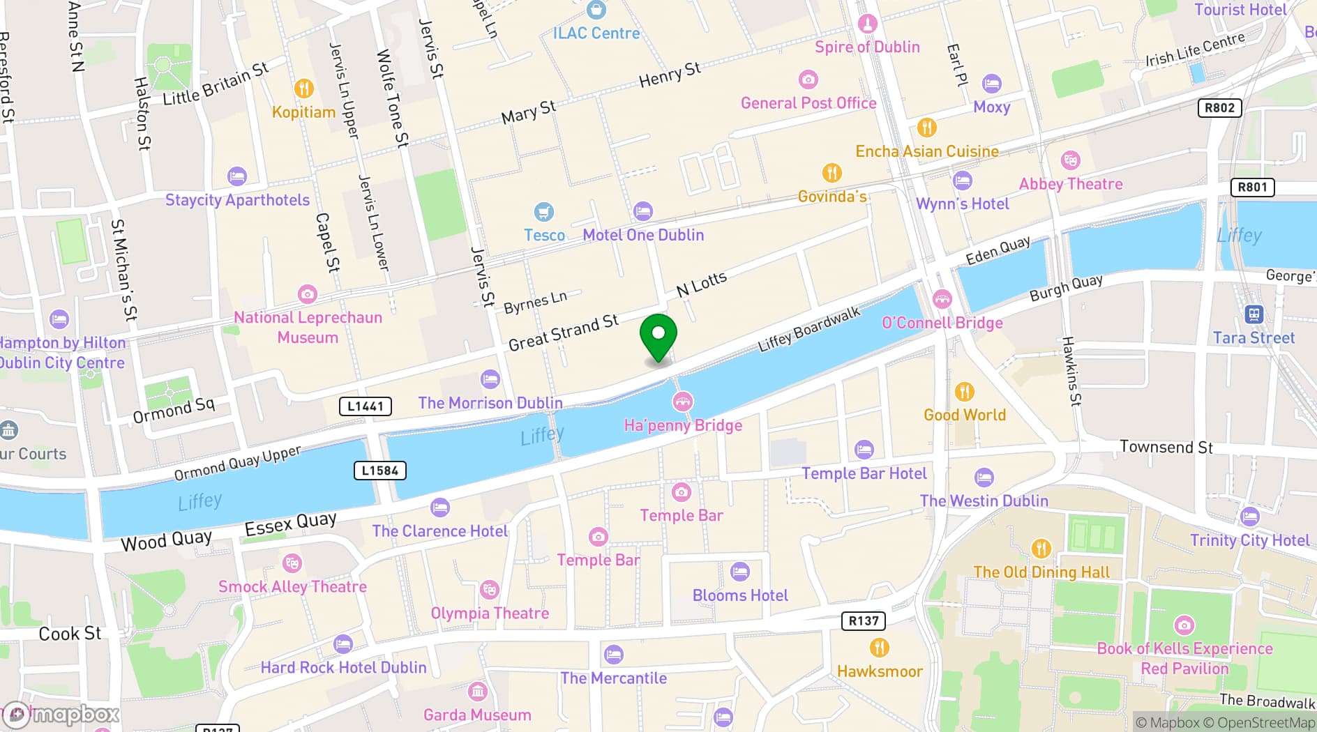 Map showing The Woollen Mills Eating House
