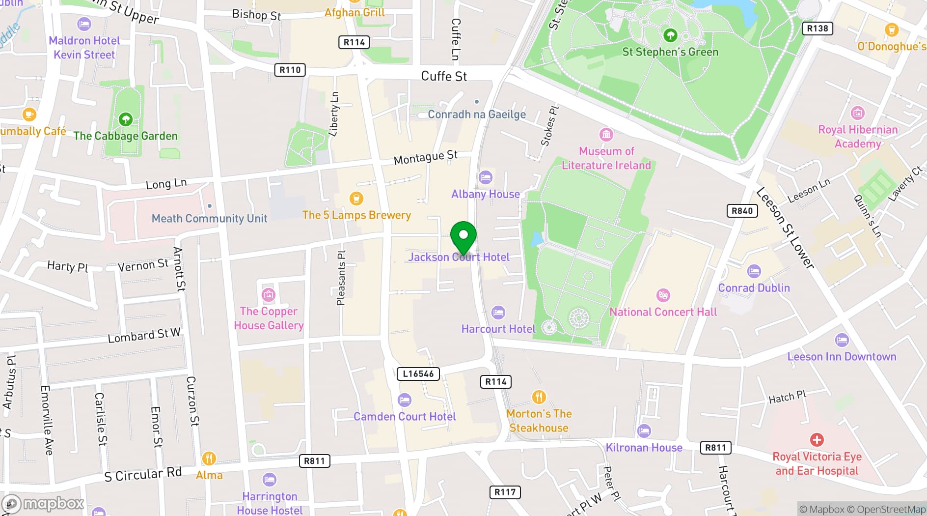 Map showing Sophie’s Rooftop Restaurant
