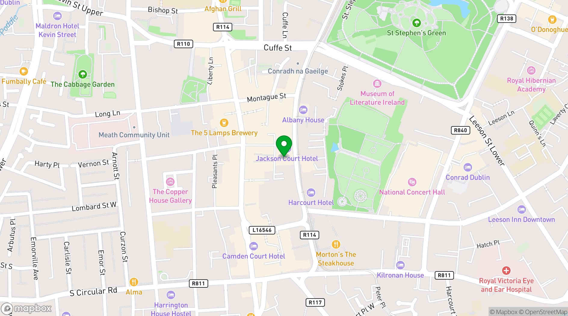 Map showing The Dean