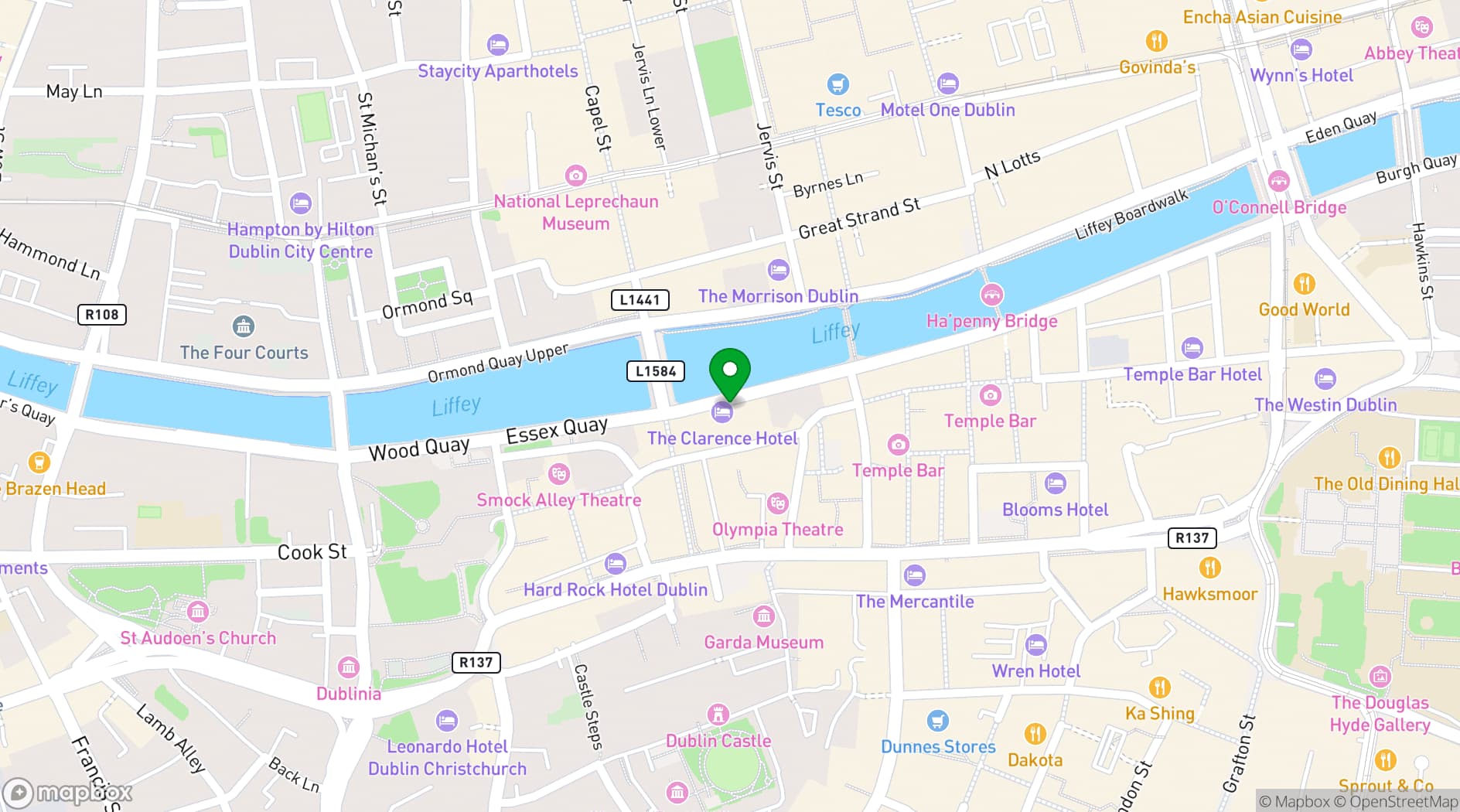 Map showing The Clarence