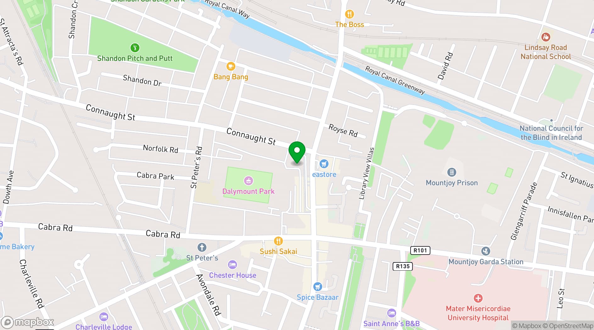 Map showing The Space
