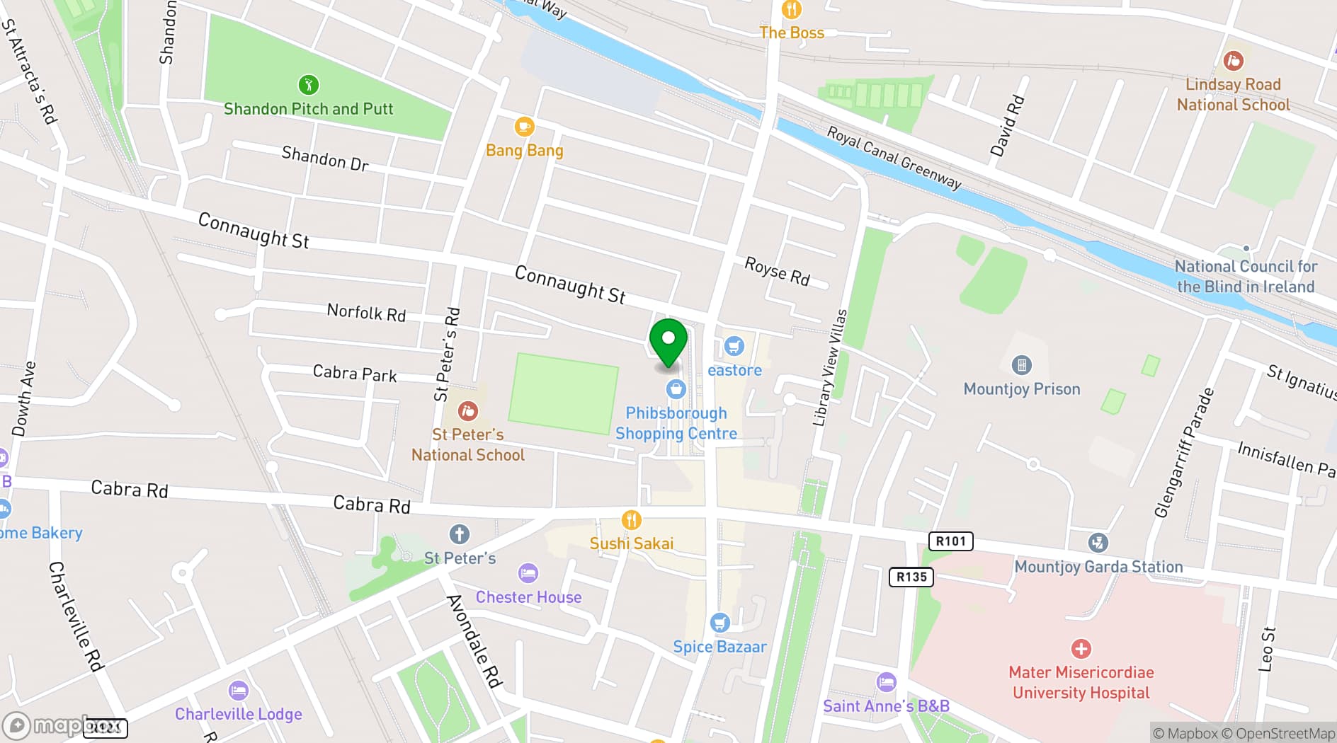 Map showing Phibsborough Community Centre