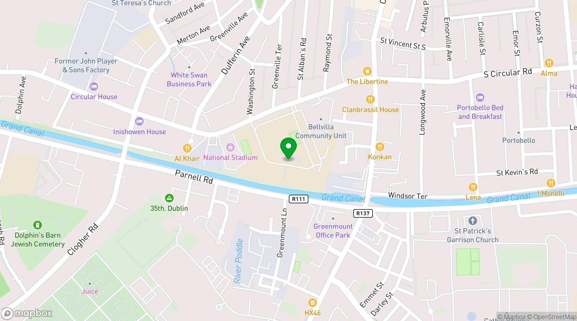 Map showing Griffith Conference Centre