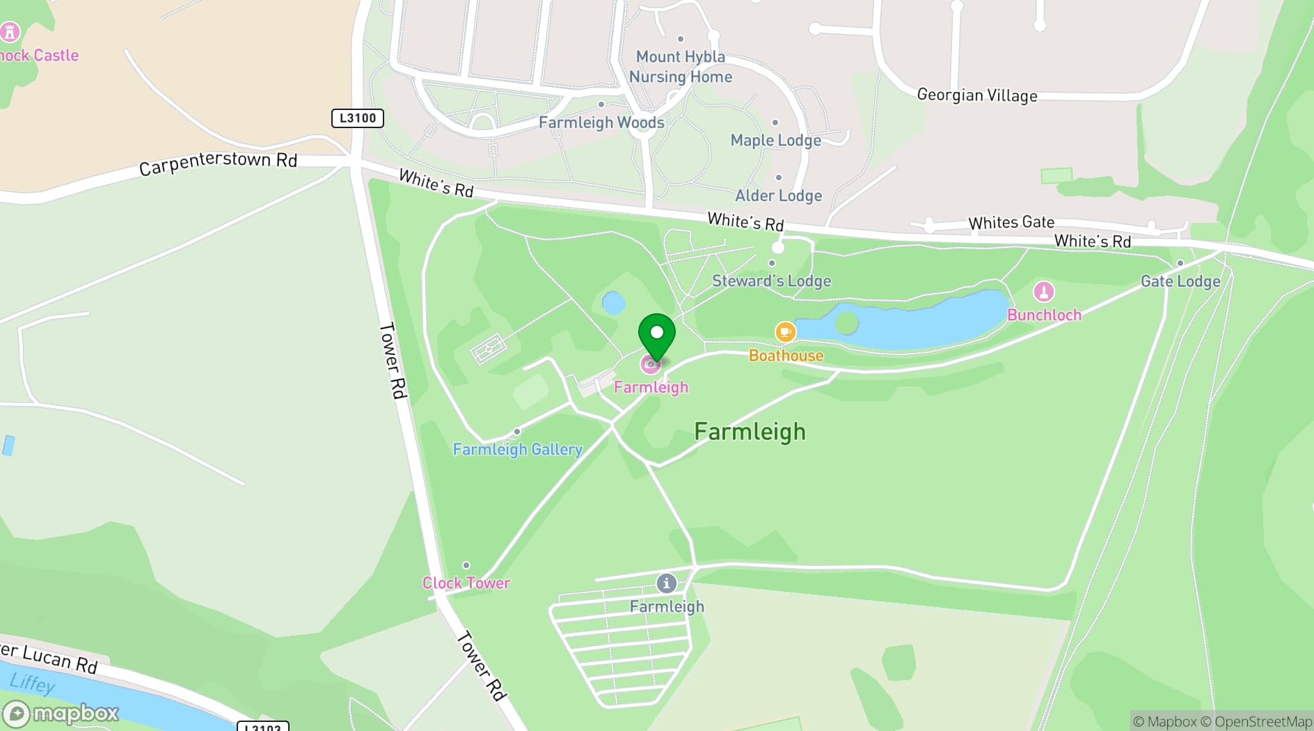 Map showing Farmleigh House and Estate