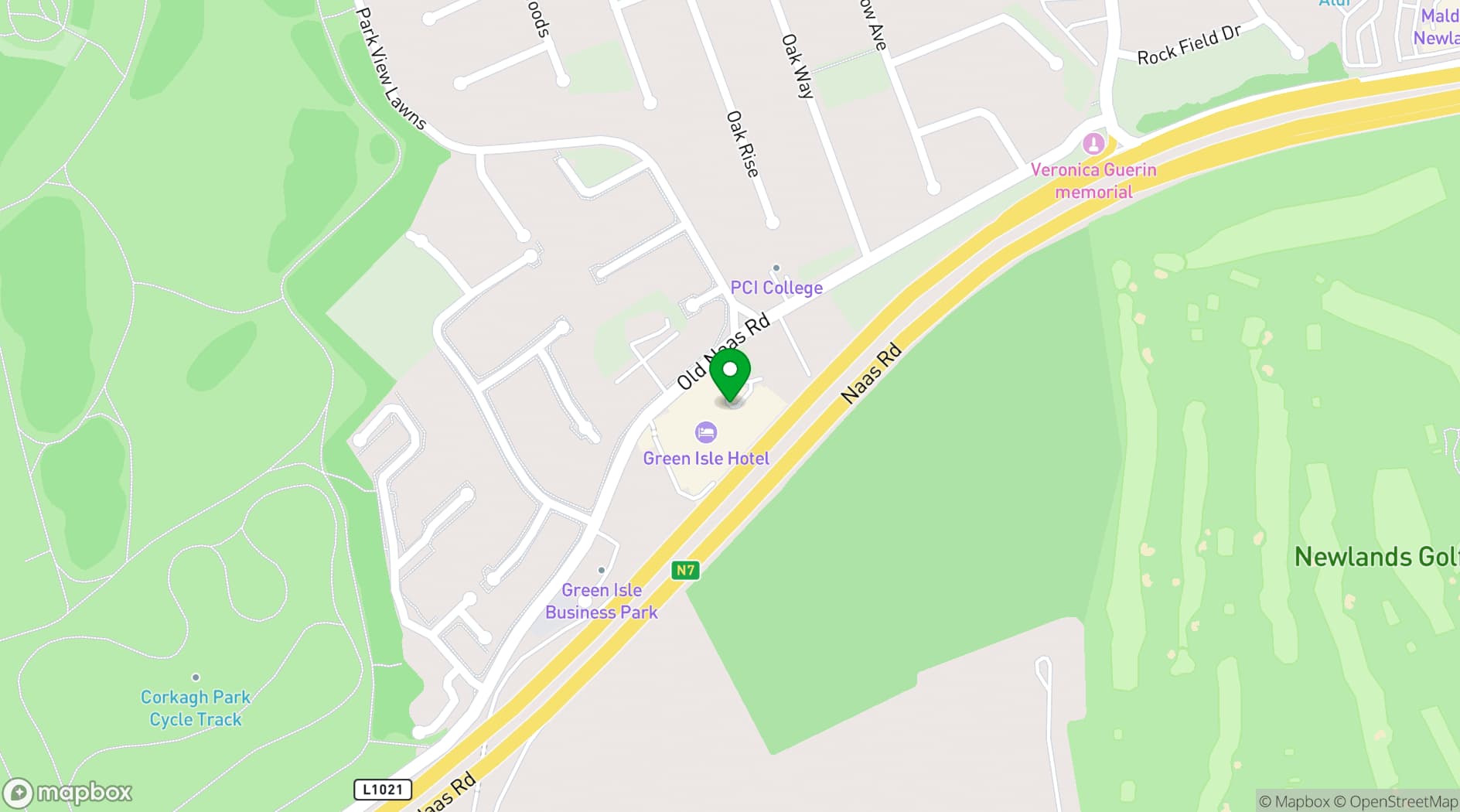 Map showing Green Isle Hotel