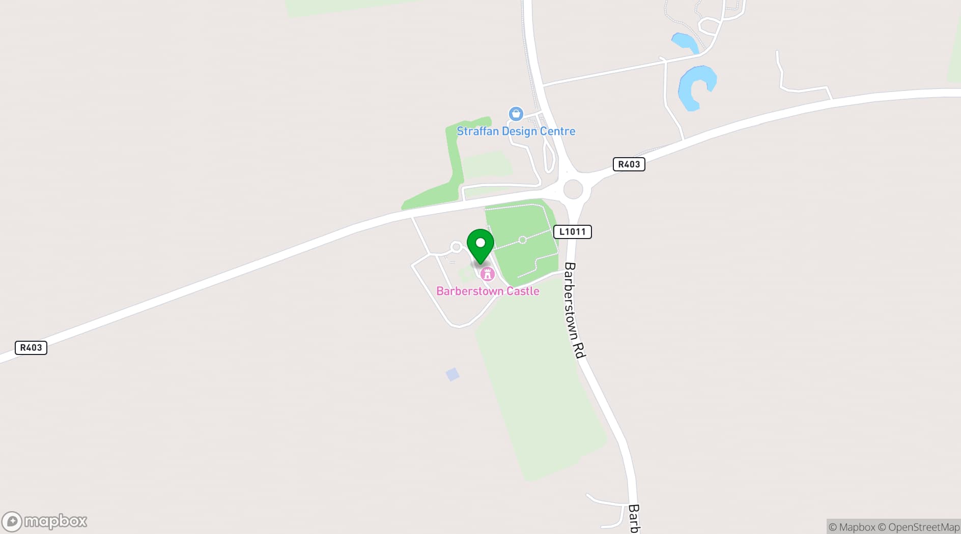 Map showing Barberstown Castle