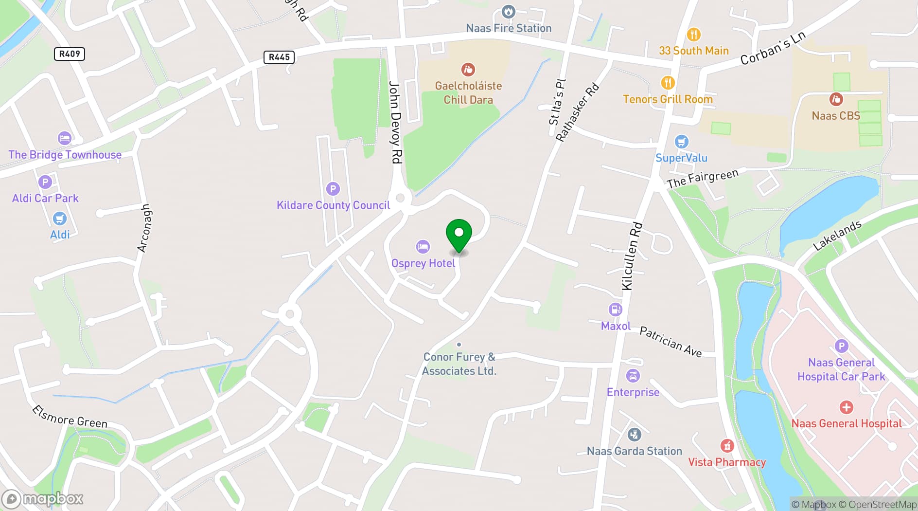 Map showing Osprey Hotel 
