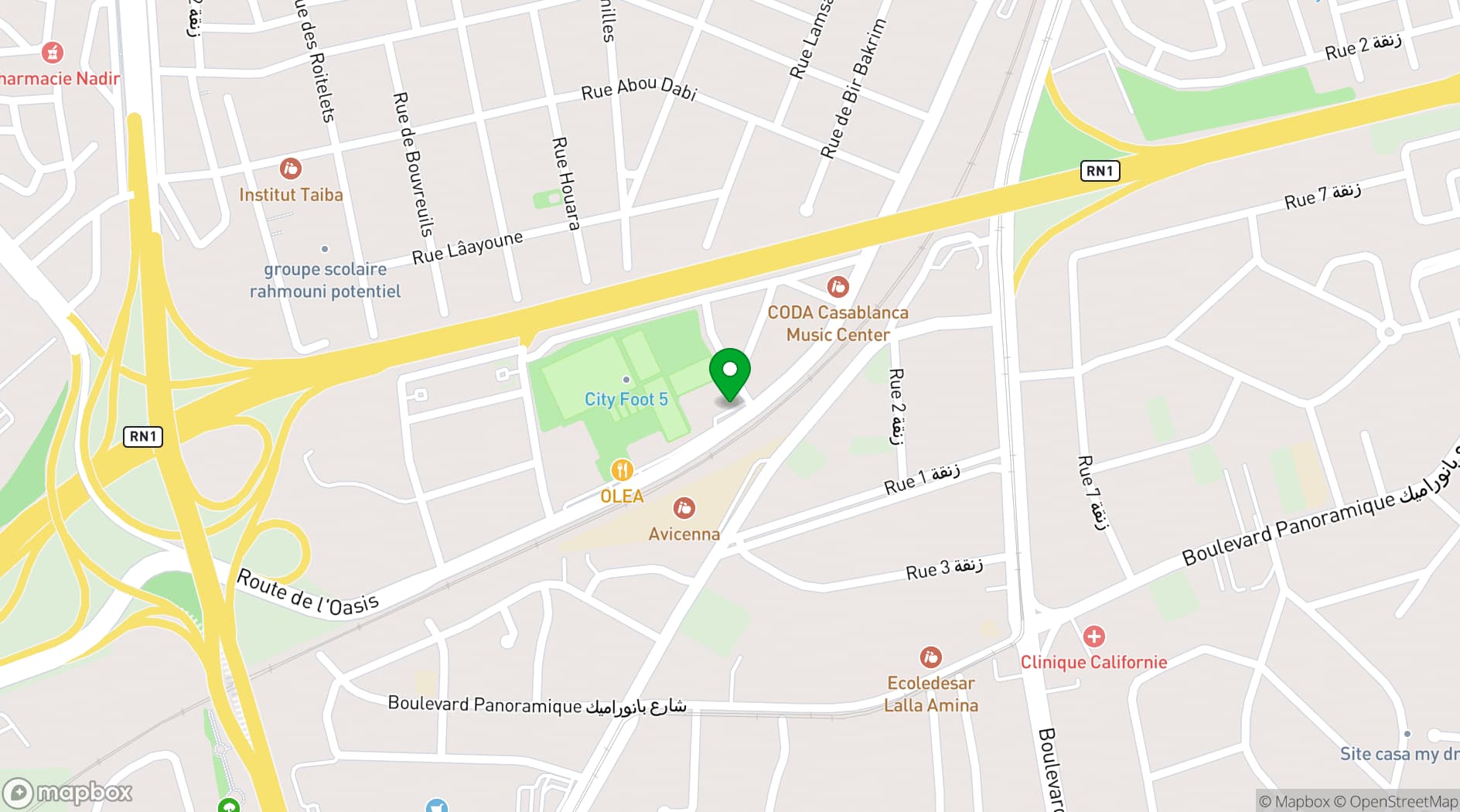 Map showing Le Carré d'Or