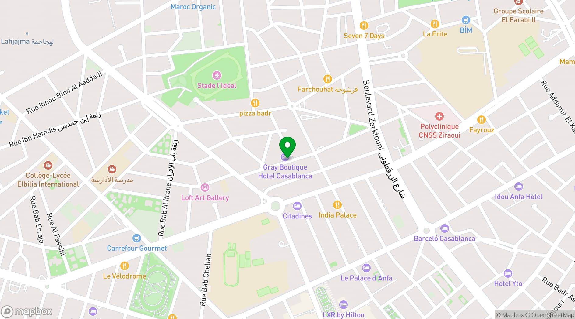 Map showing Gray Boutique Hotel & Spa